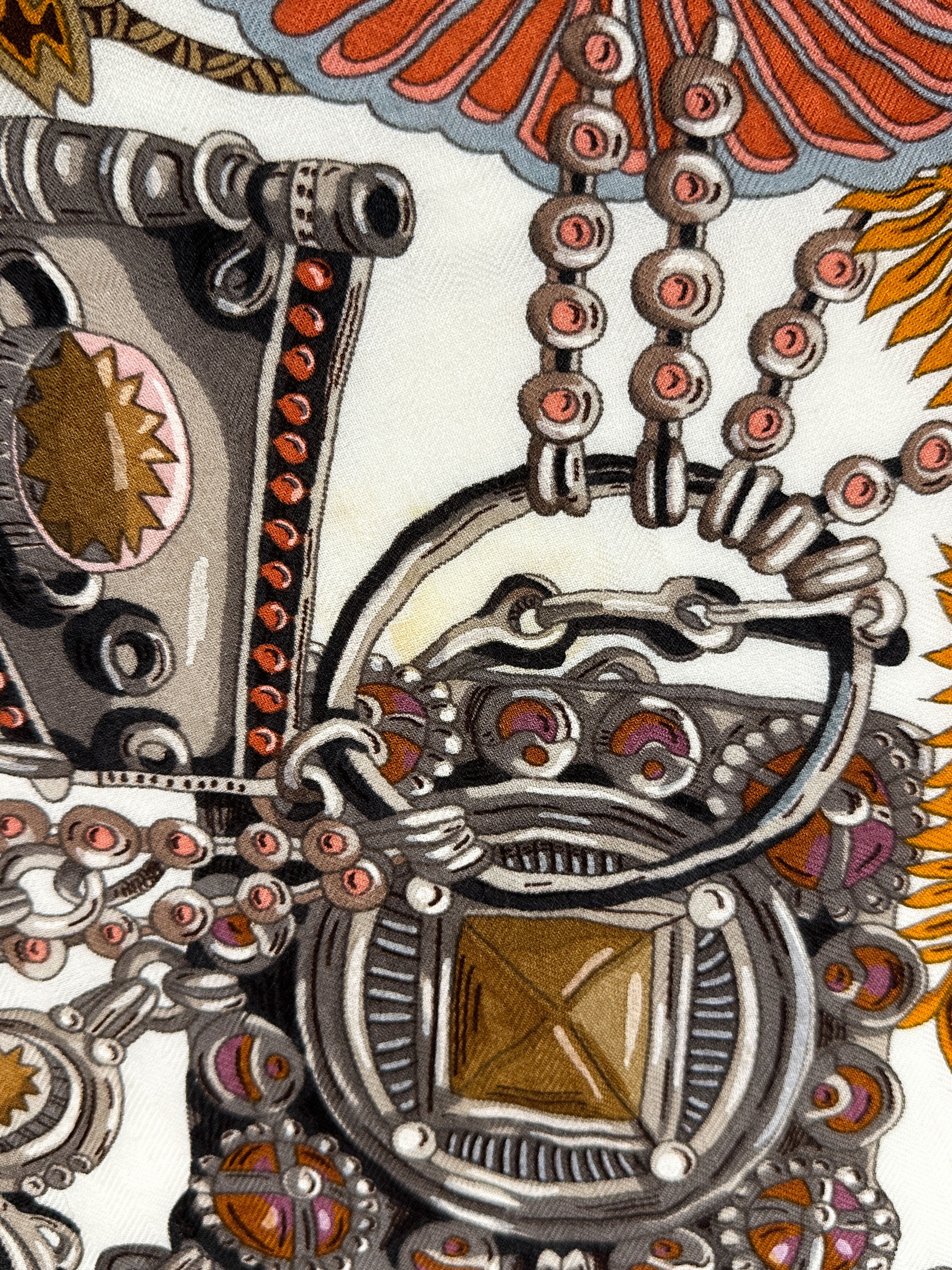 Hermès Au Fil du Carré Cashmere Silk 140