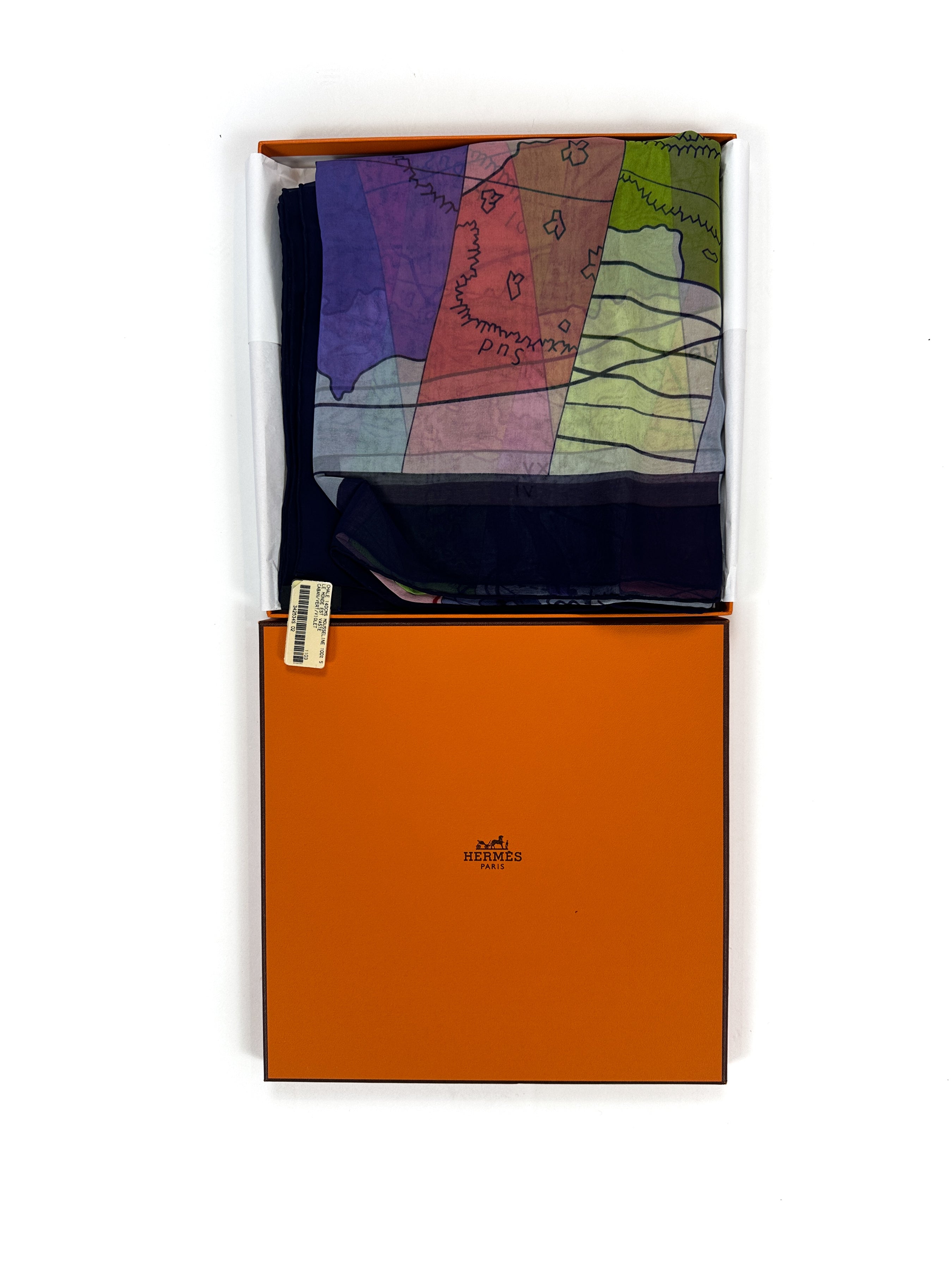 Hermès Le Monde Est Vaste Mousseline 140