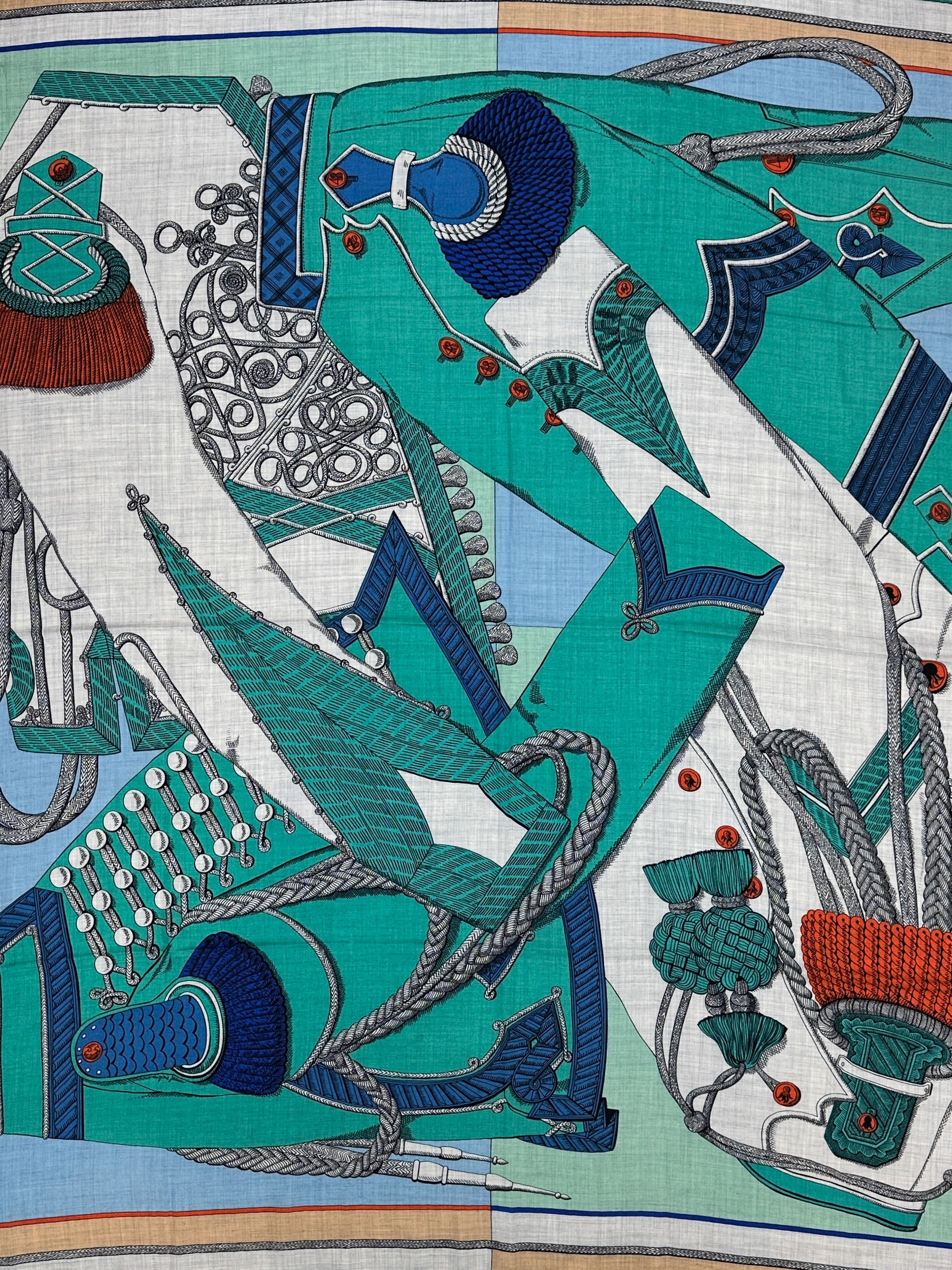Hermès Zouaves et Dragons Cashmere Silk 140