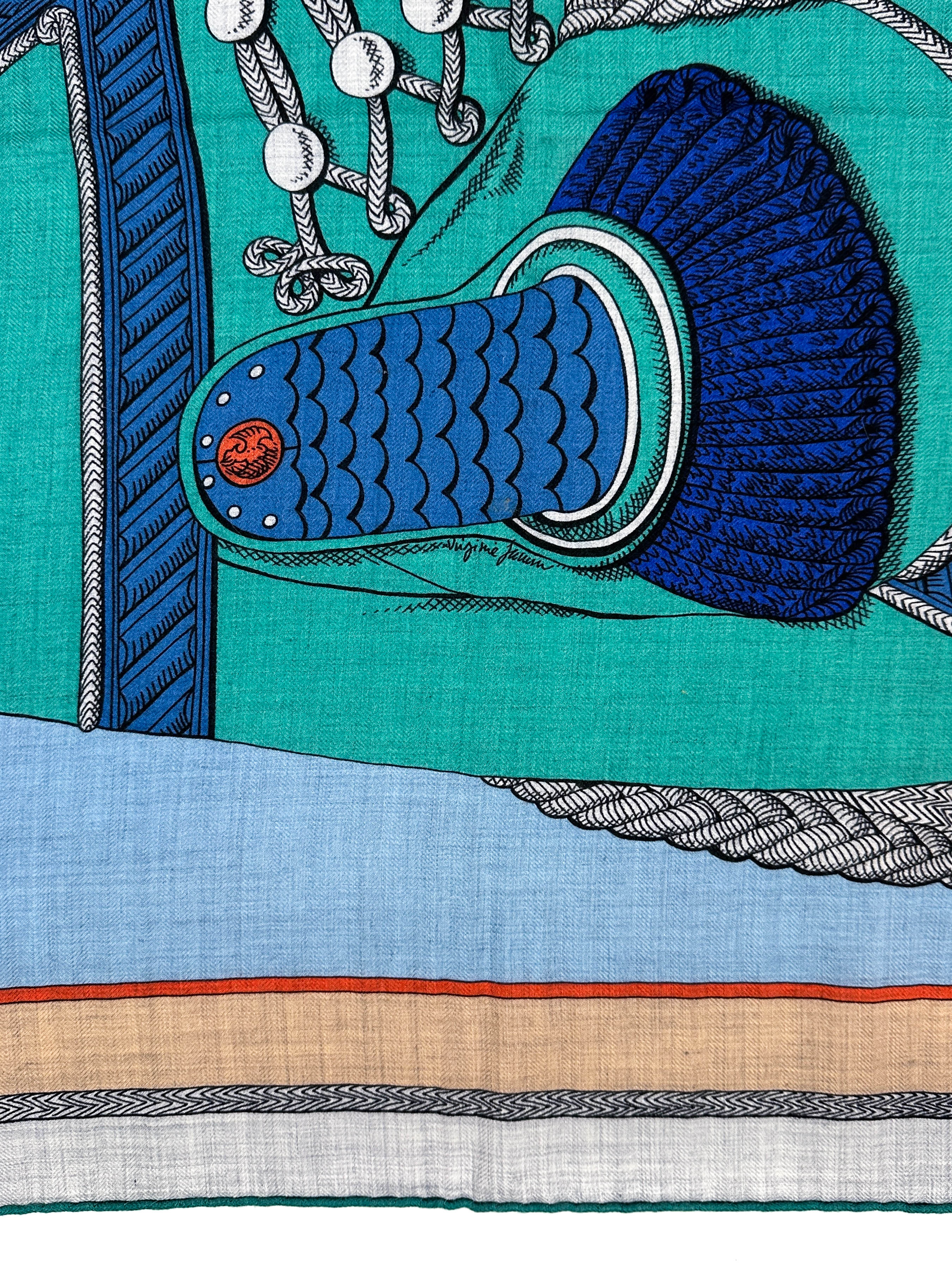 Hermès Zouaves et Dragons Cashmere Silk 140