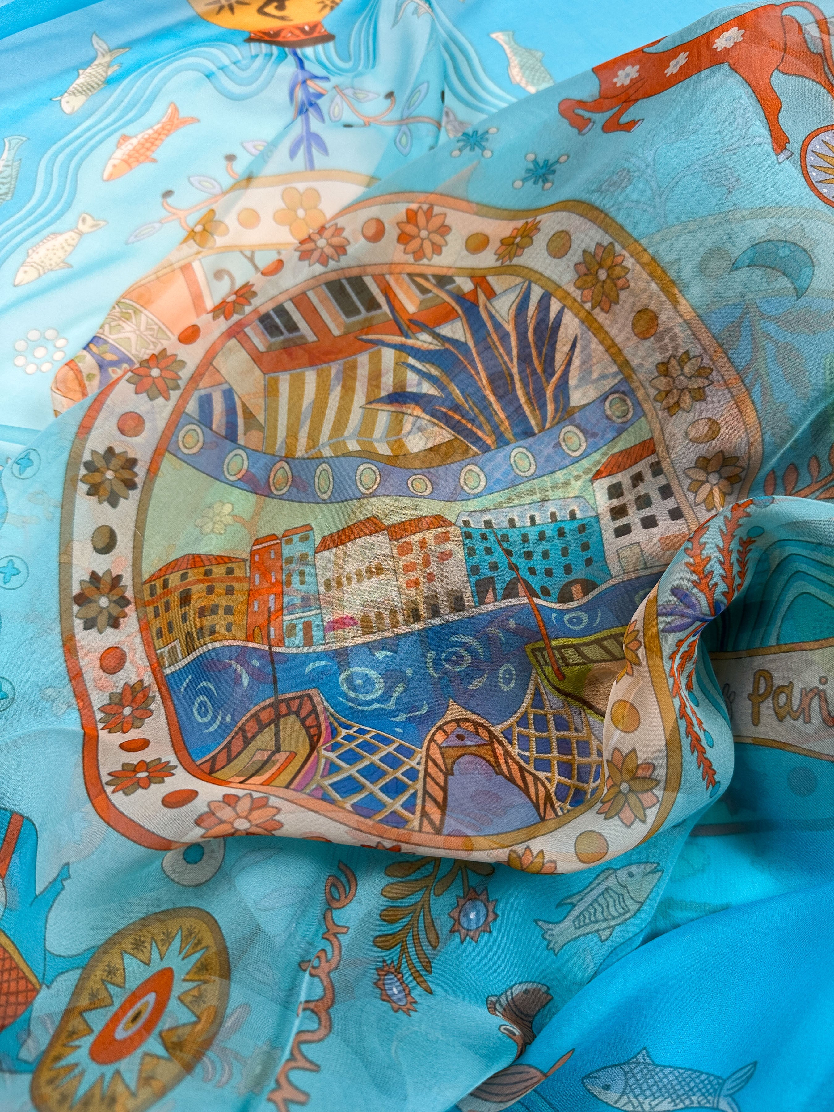Hermès Escales Méditerranéennes Mousseline 140