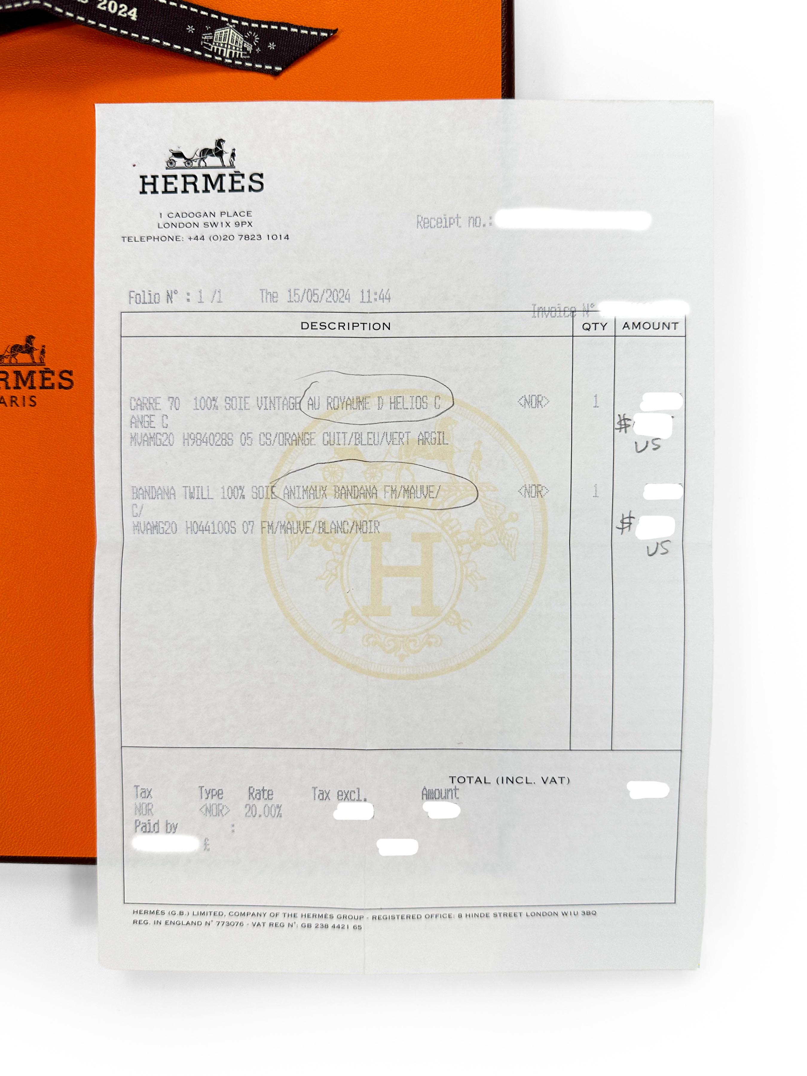 Hermès Animaux Bandana 55