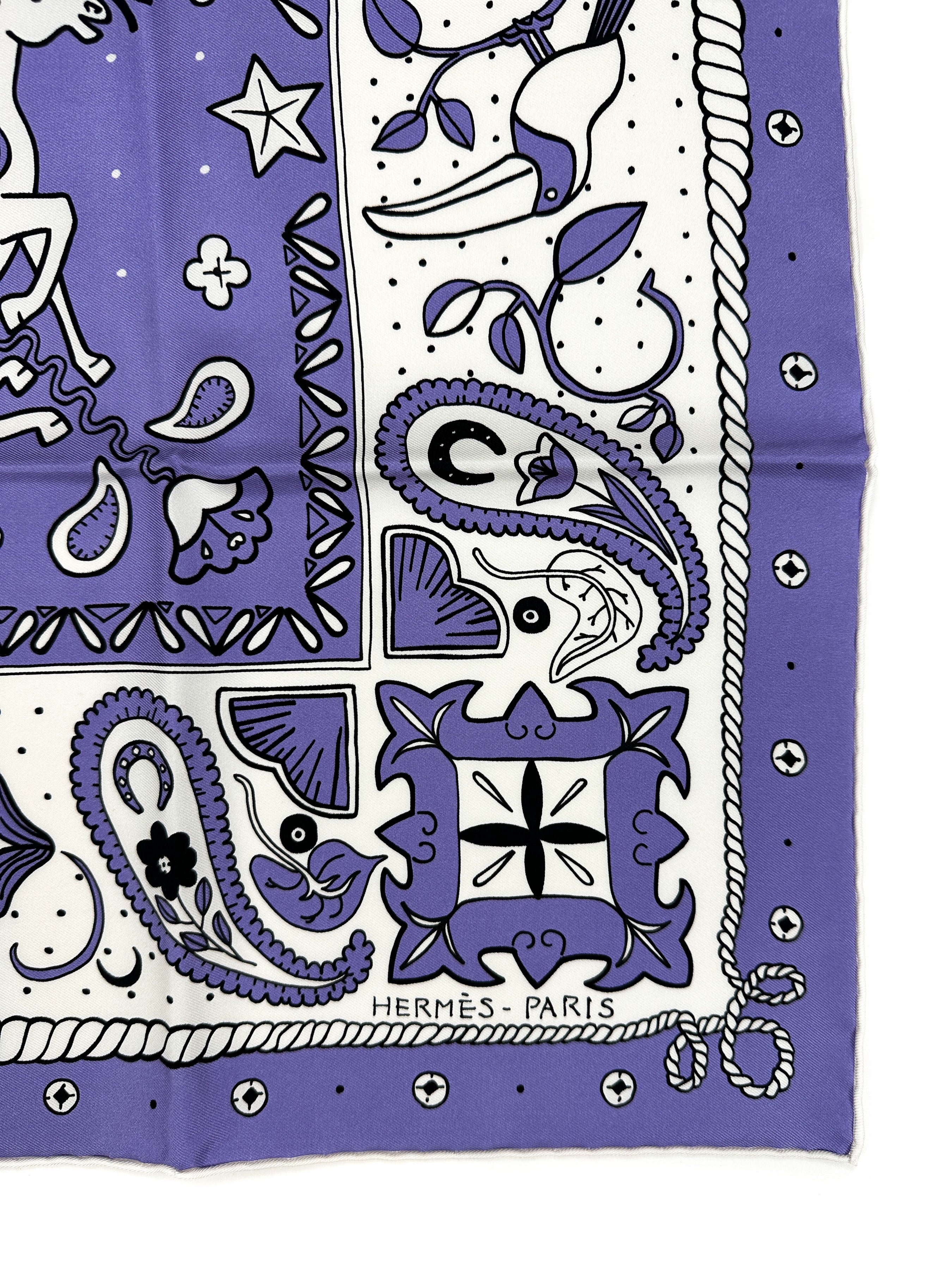 charvet heugn HERMES ANSNAM柿乃葉 niceness Hermès Animaux Bandana 55
