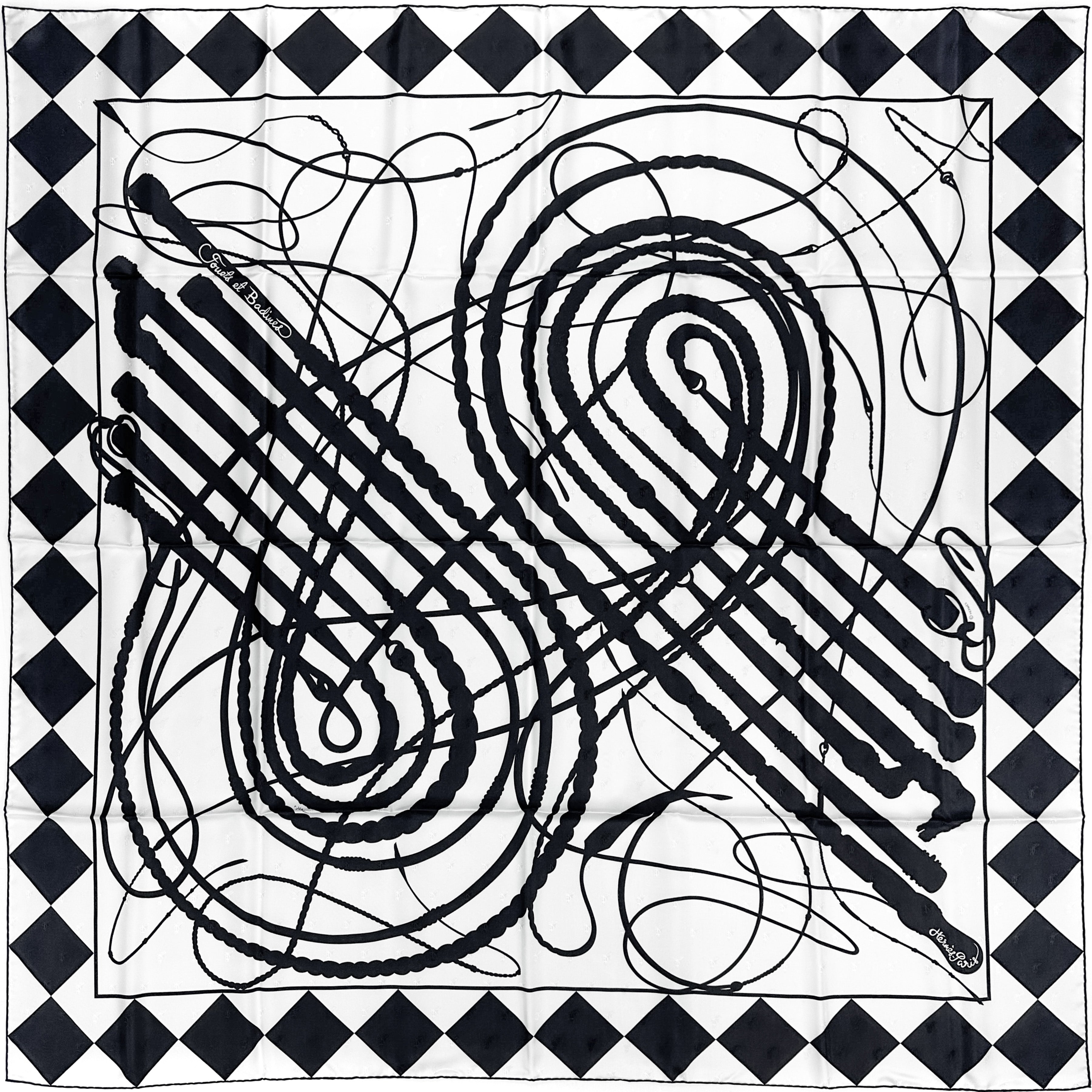 Hermès Fouets et Badines Jacquard Silk 140