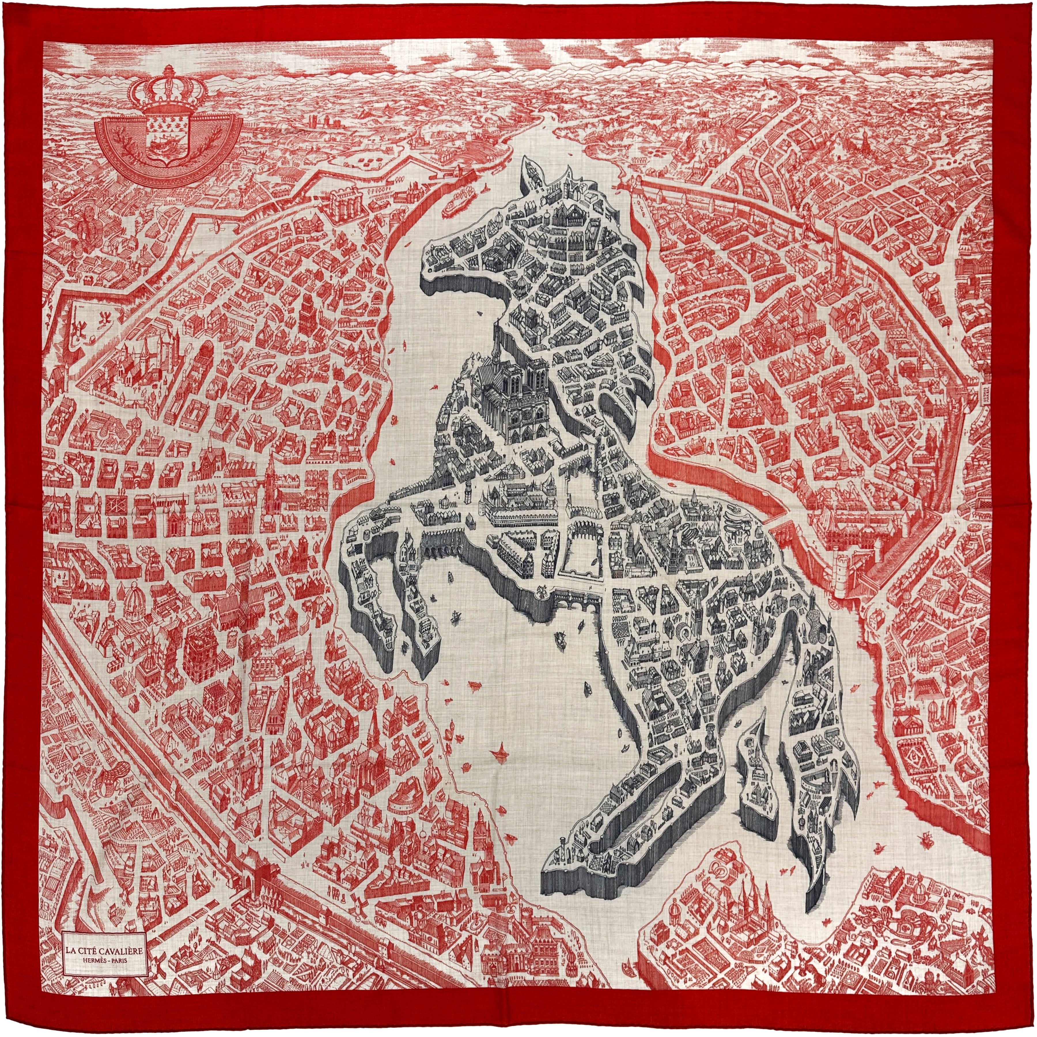 Hermès La Cité Cavalière Cashmere 140