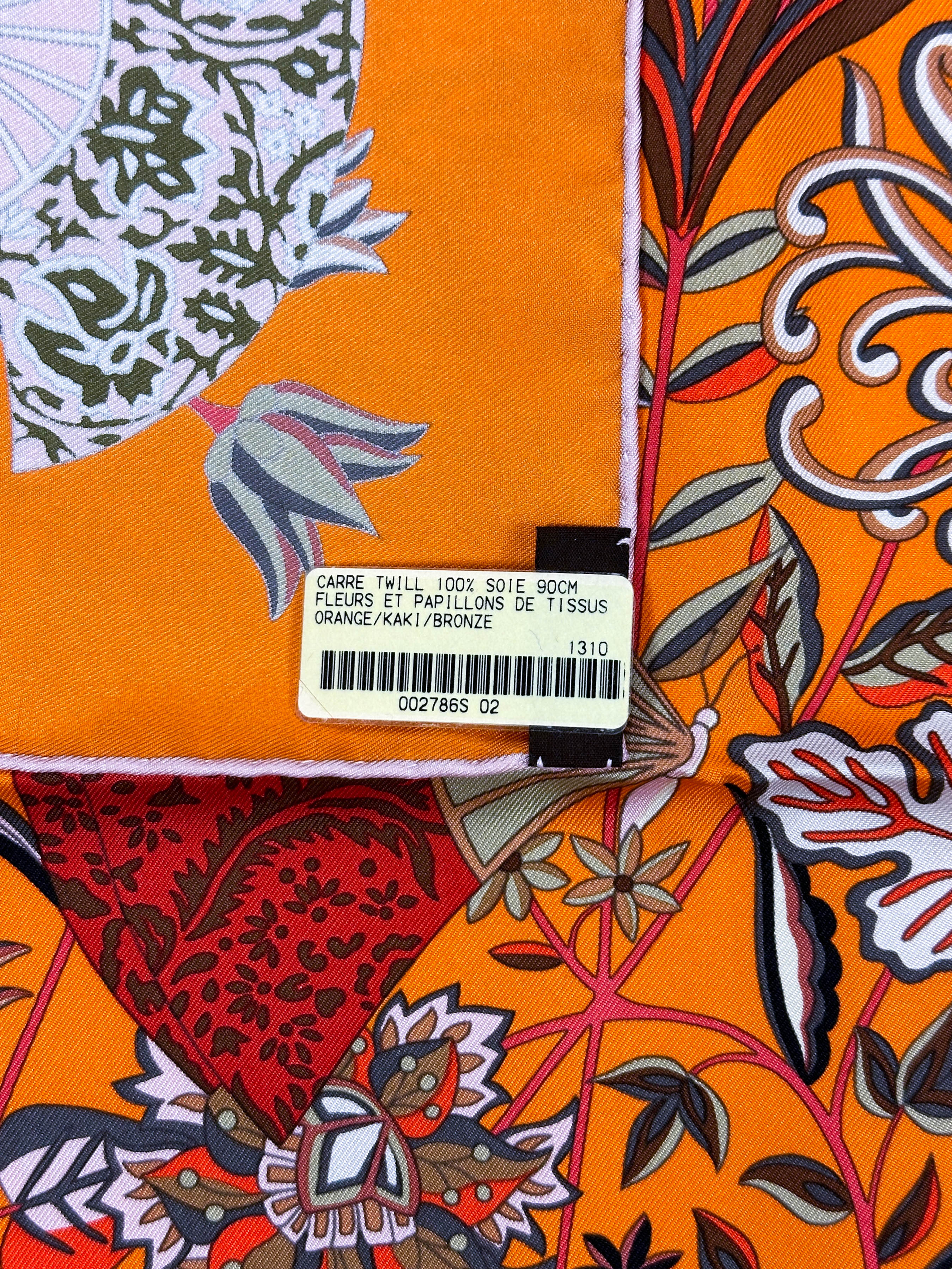 Hermès Fleurs et Papillons de Tissus 90