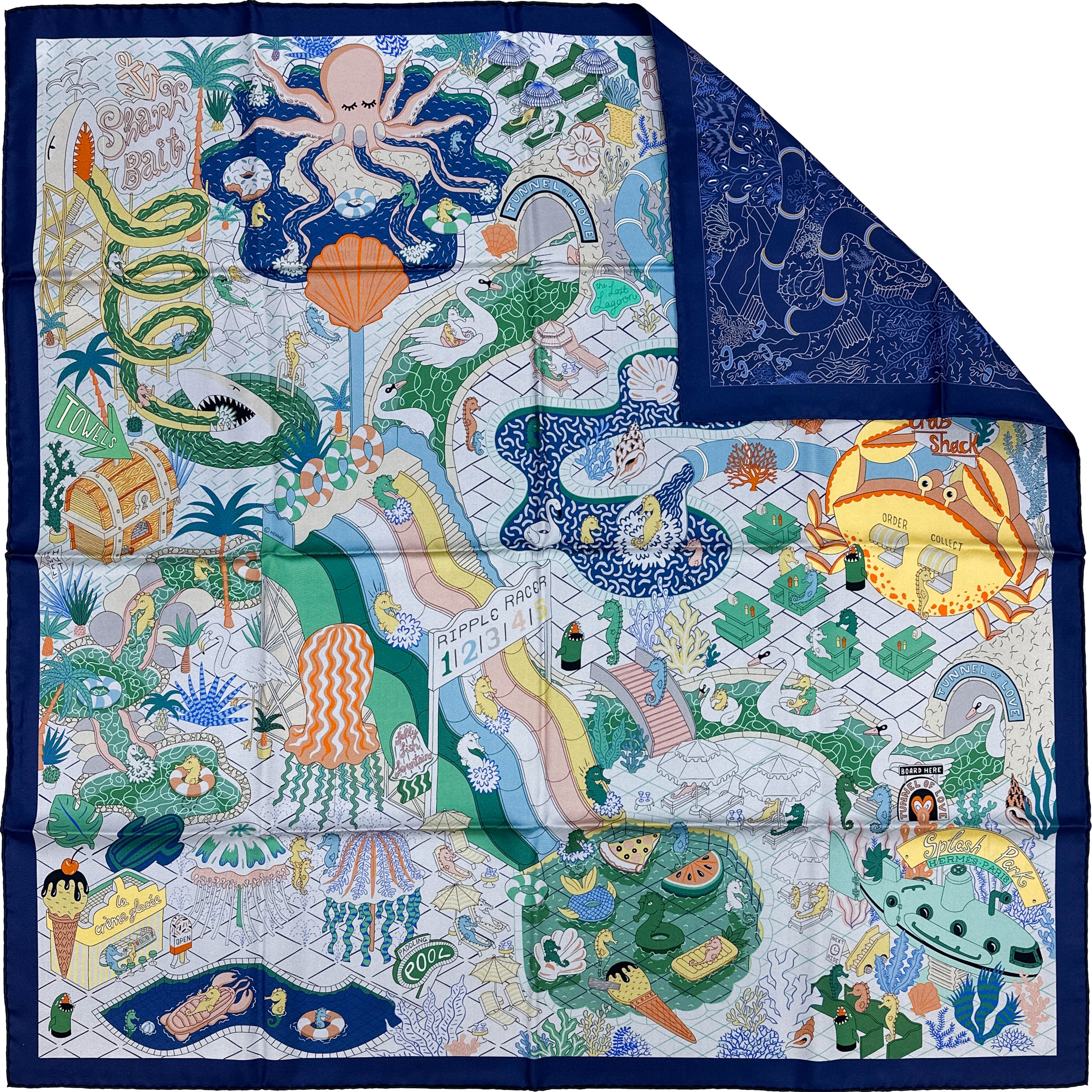 Hermès Splash Park Double Face 90