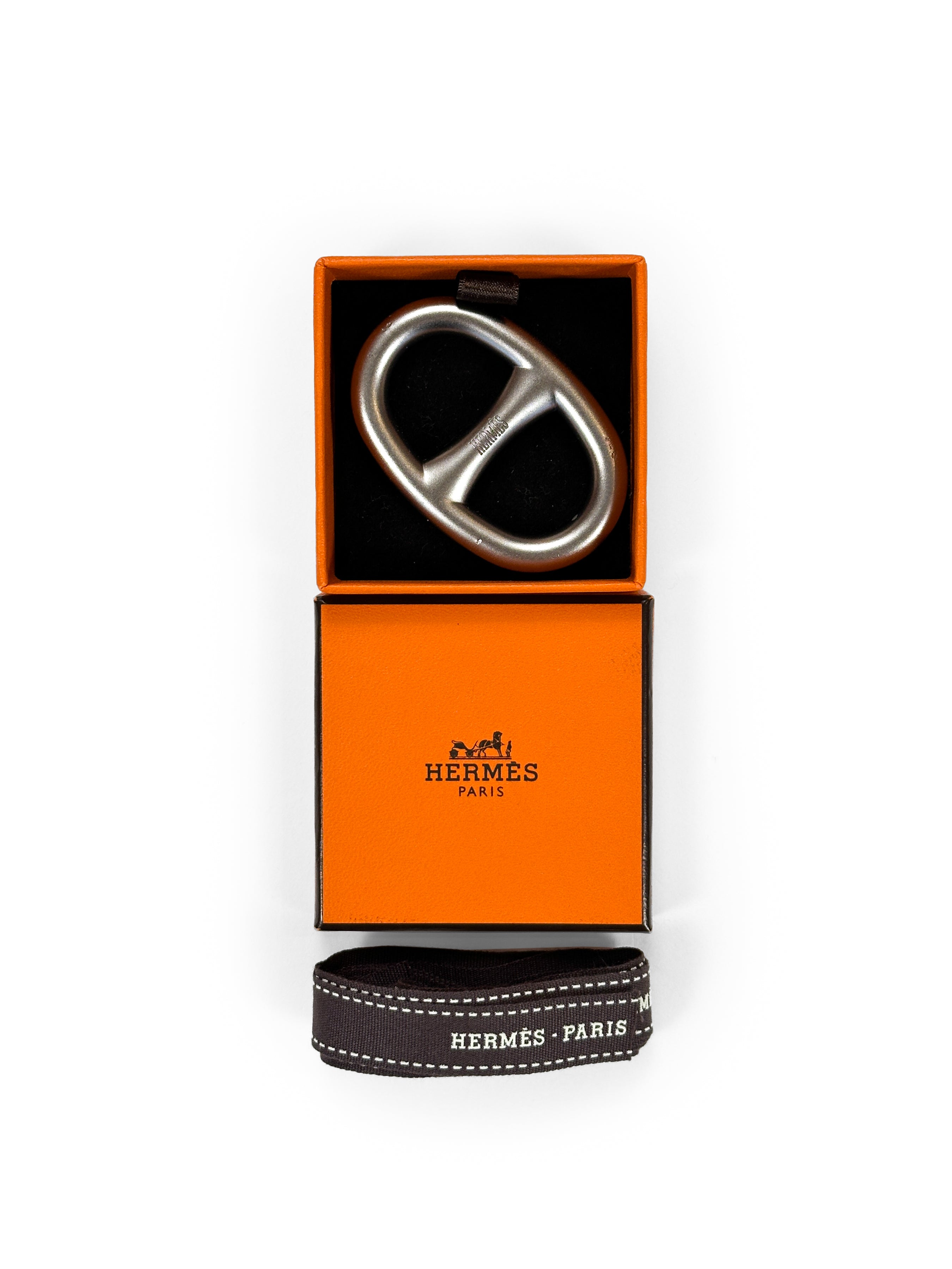 Hermès Chaine d'Ancre Brushed Metal Scarf Ring