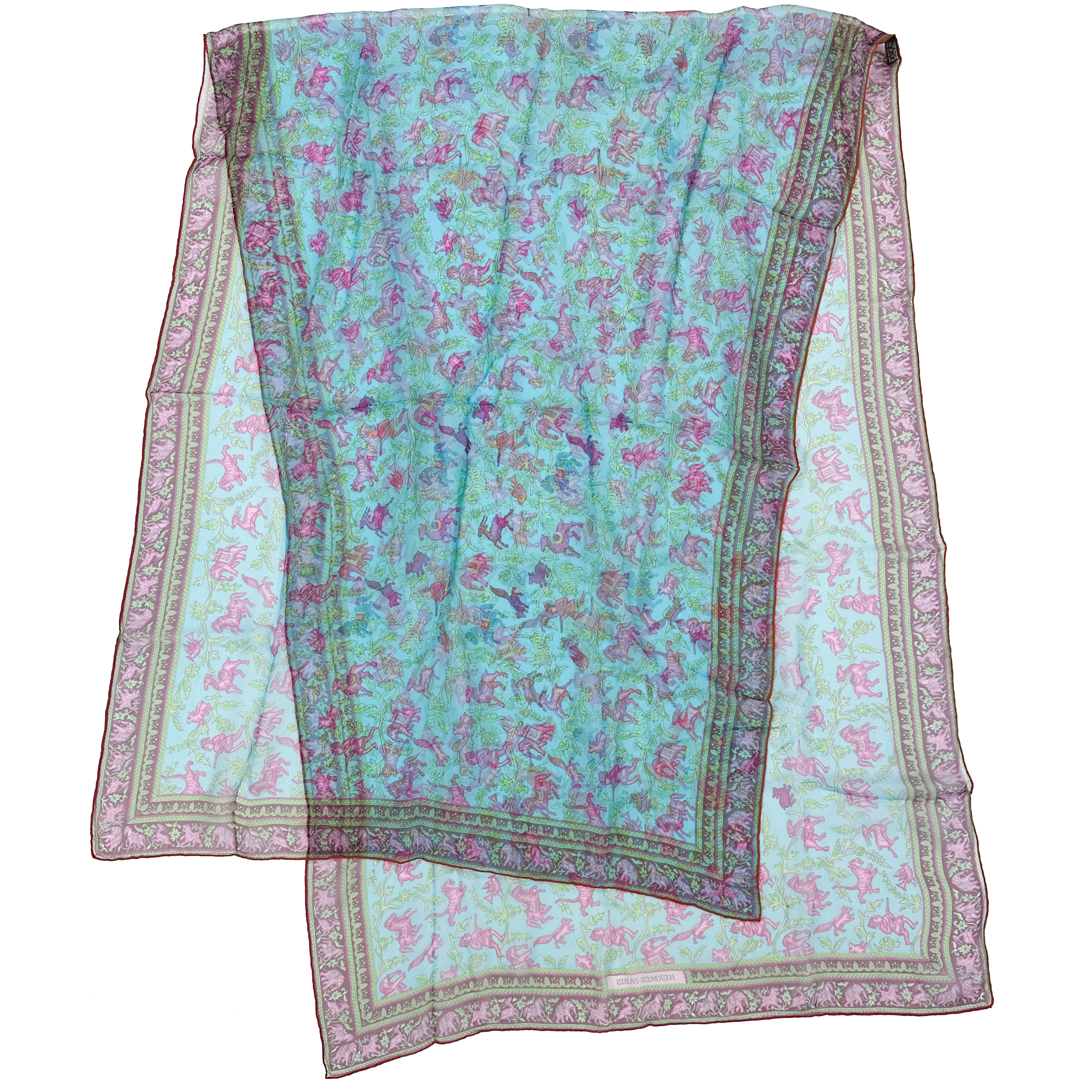 Hermès Chasse en Inde Mousseline Shawl