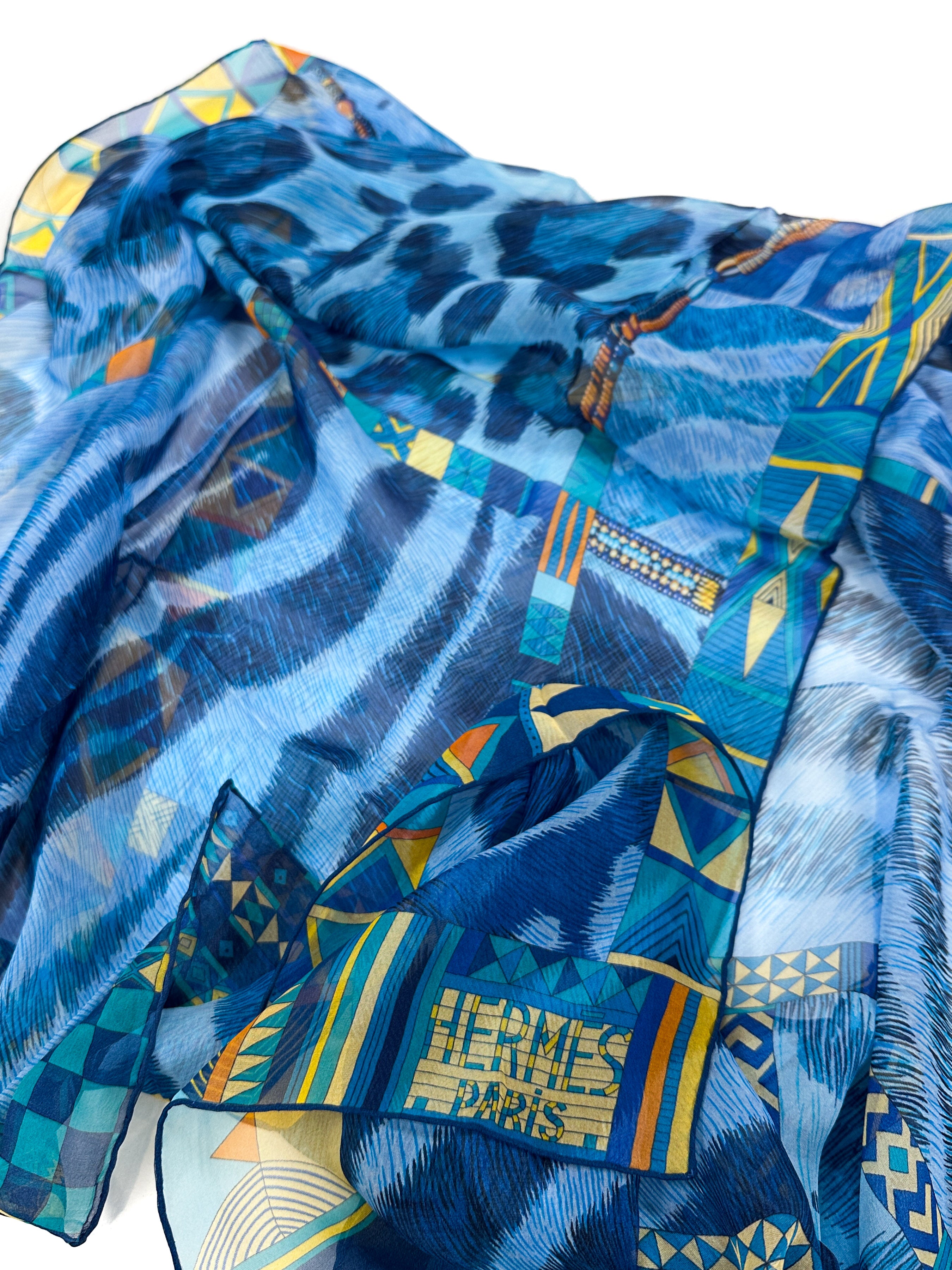 Hermès Pelages et Camouflage Mousseline Shawl