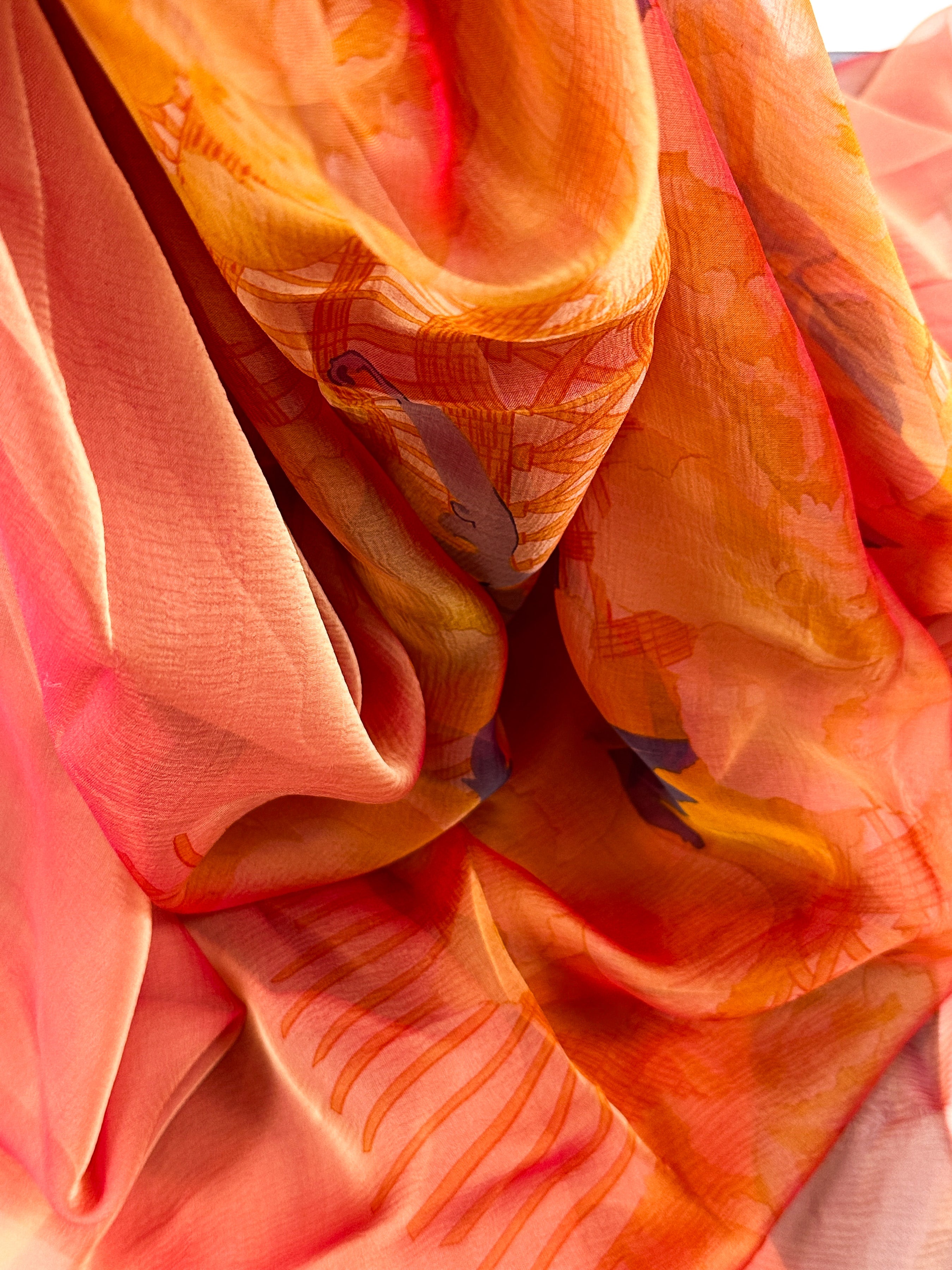 Hermès Les Pivoines Changeant Mousseline 140