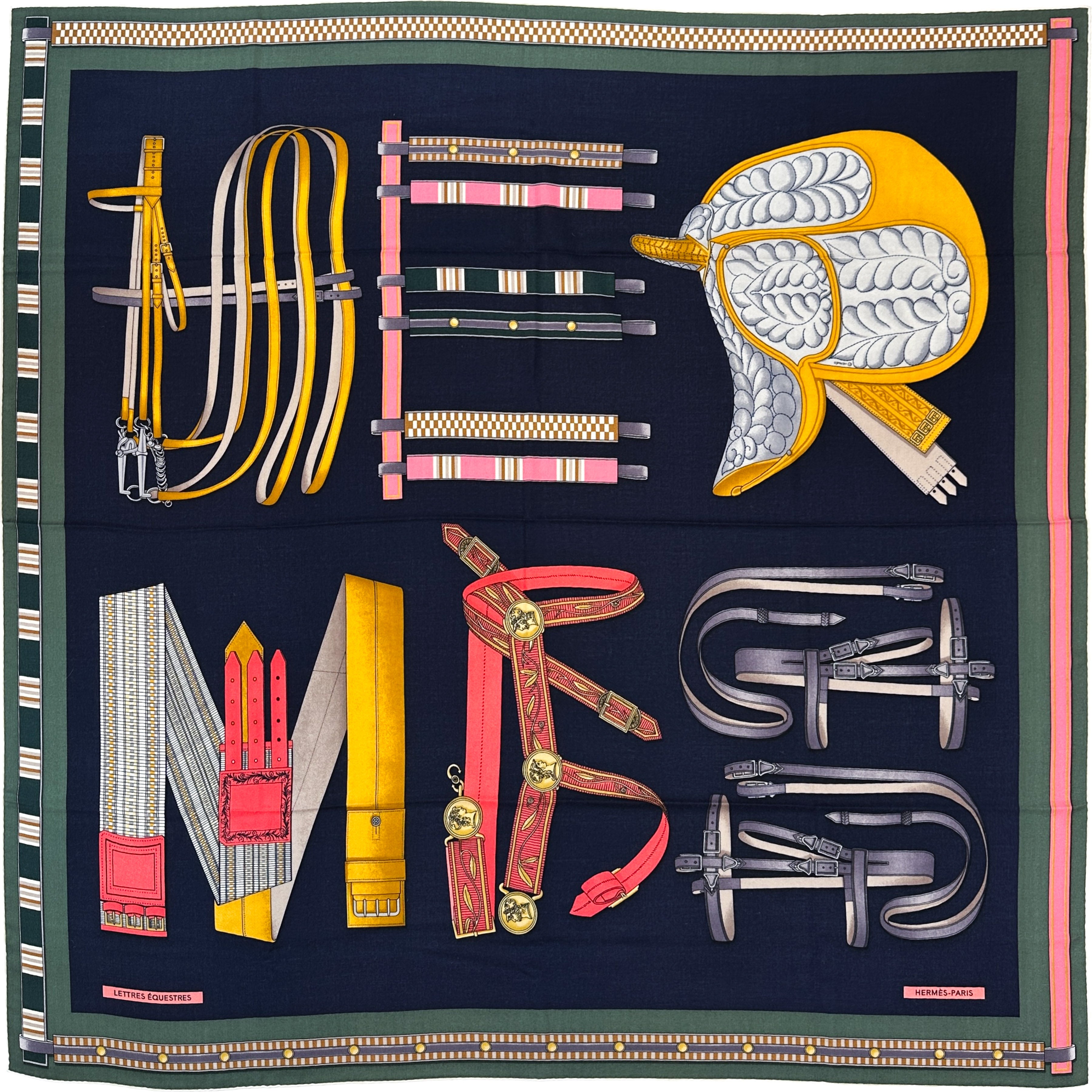Hermès Lettres Equestres Cashmere Silk 140