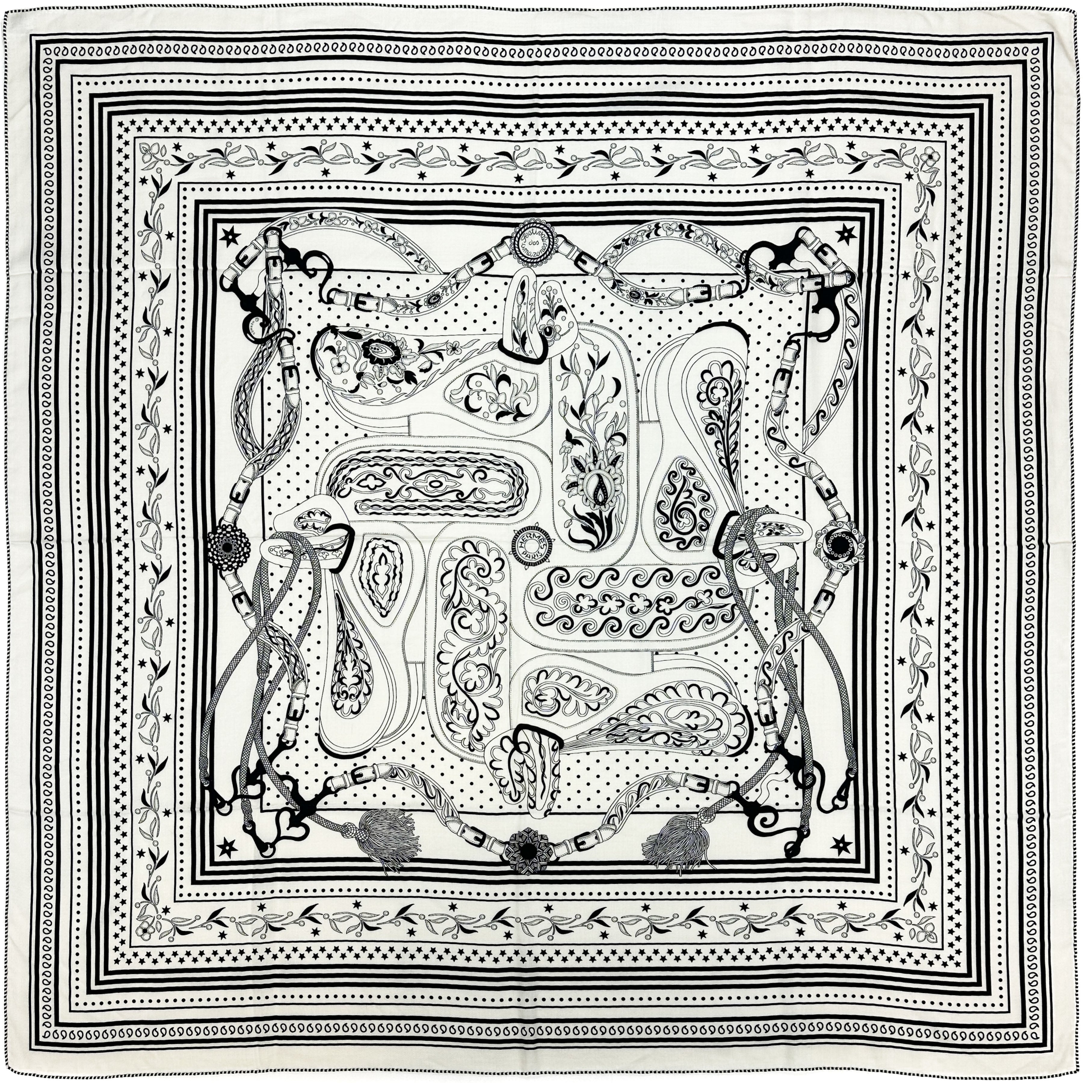 Hermès Festival des Amazones Bandana Cashmere Silk 140