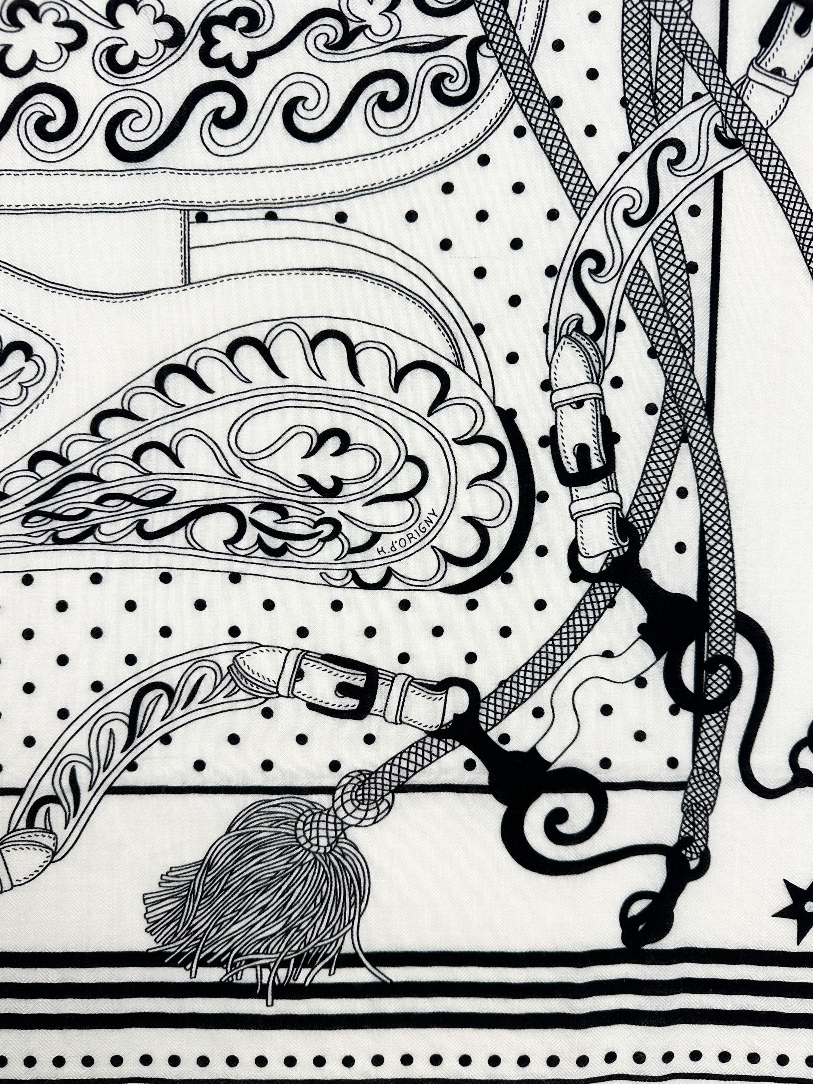 Hermès Festival des Amazones Bandana Cashmere Silk 140