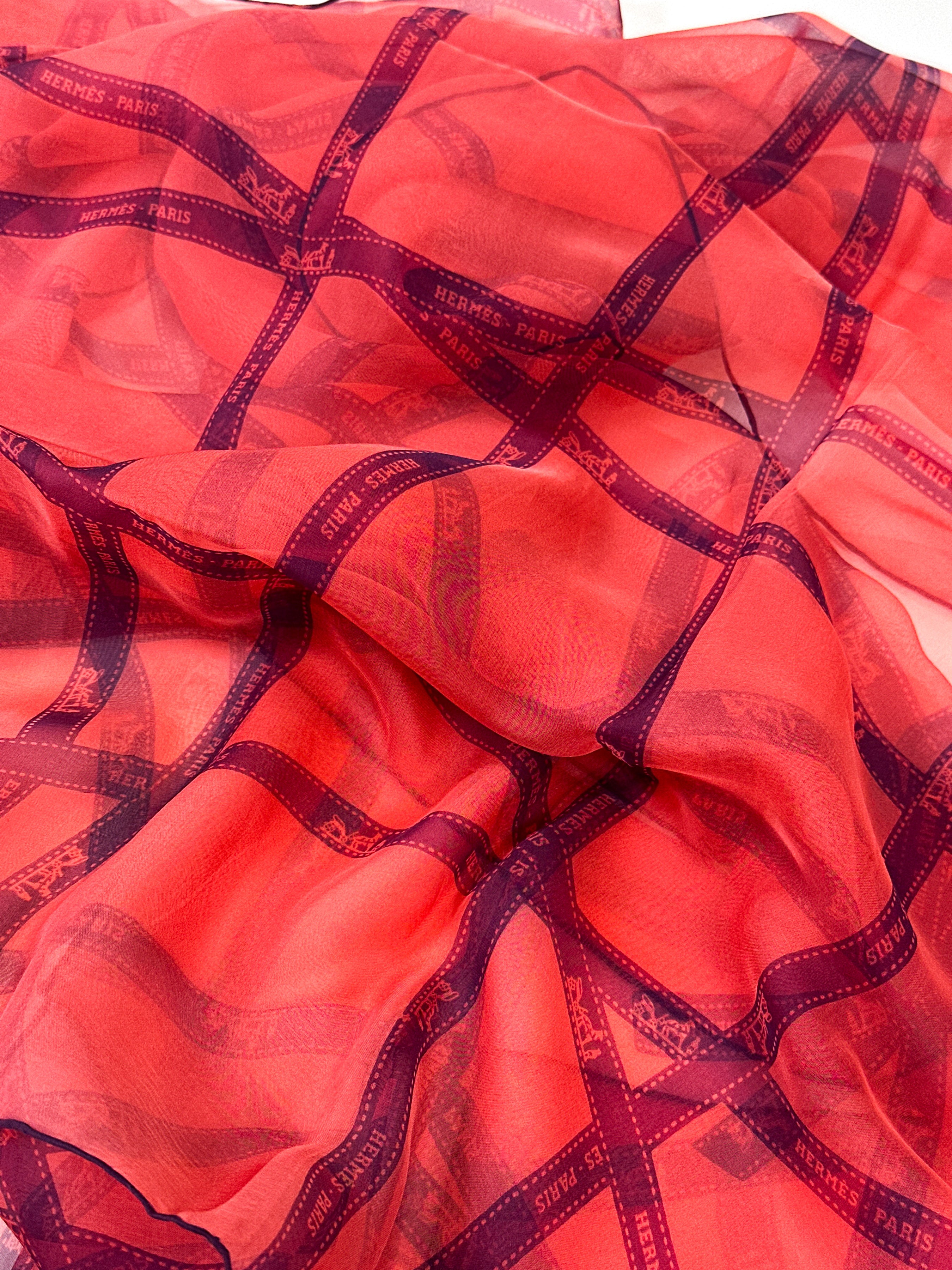 Hermès Bolduc Mousseline Shawl