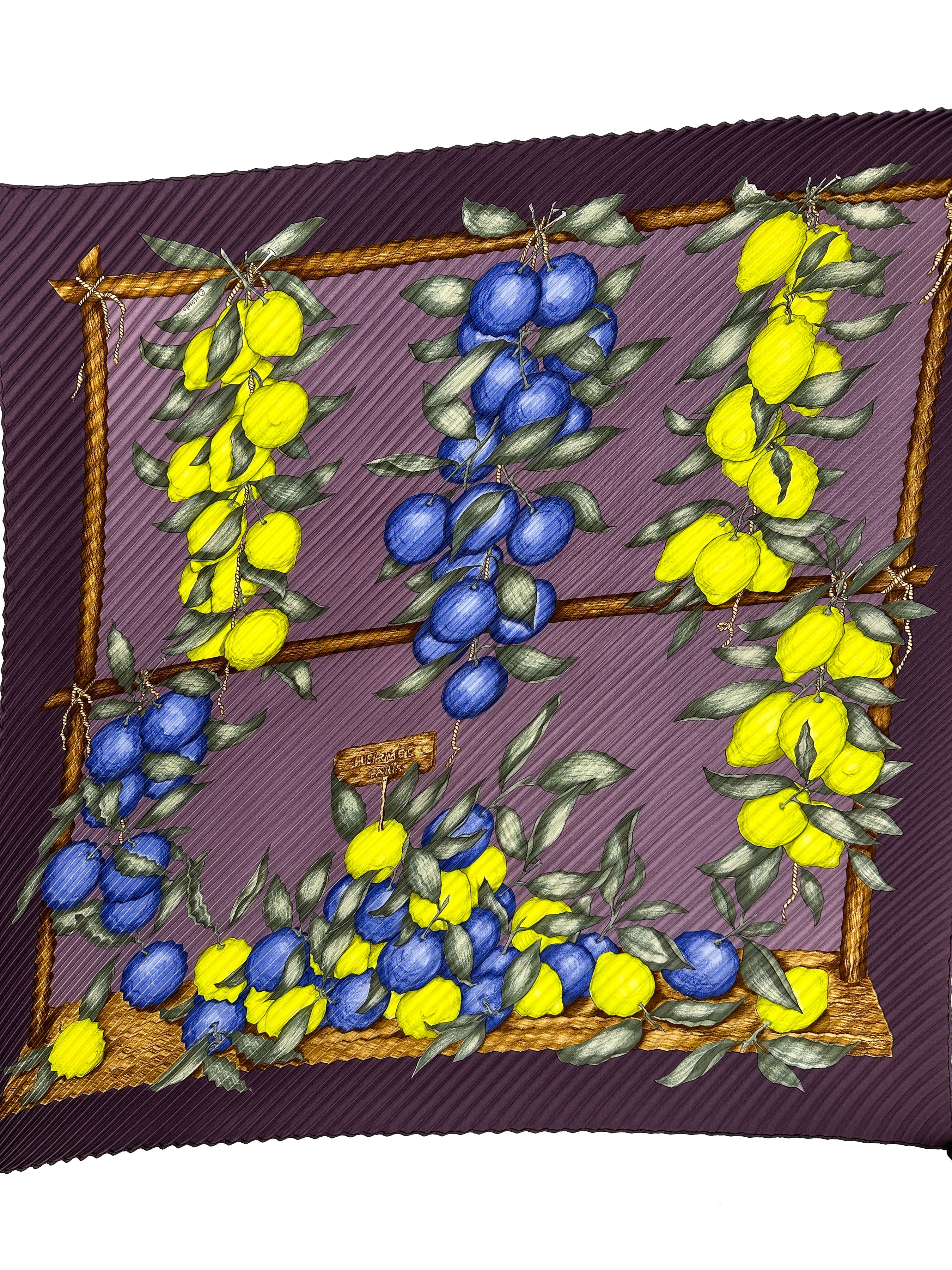 Hermès Oranges et Citrons Plissé 90