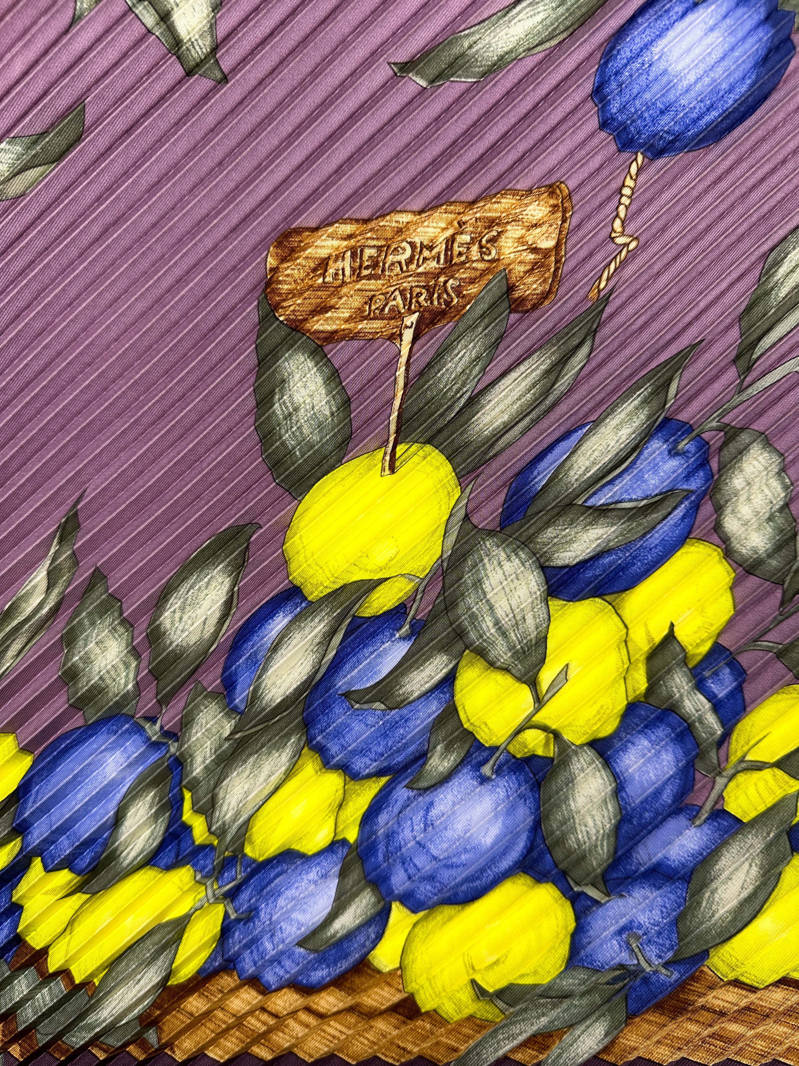 Hermès Oranges et Citrons Plissé 90