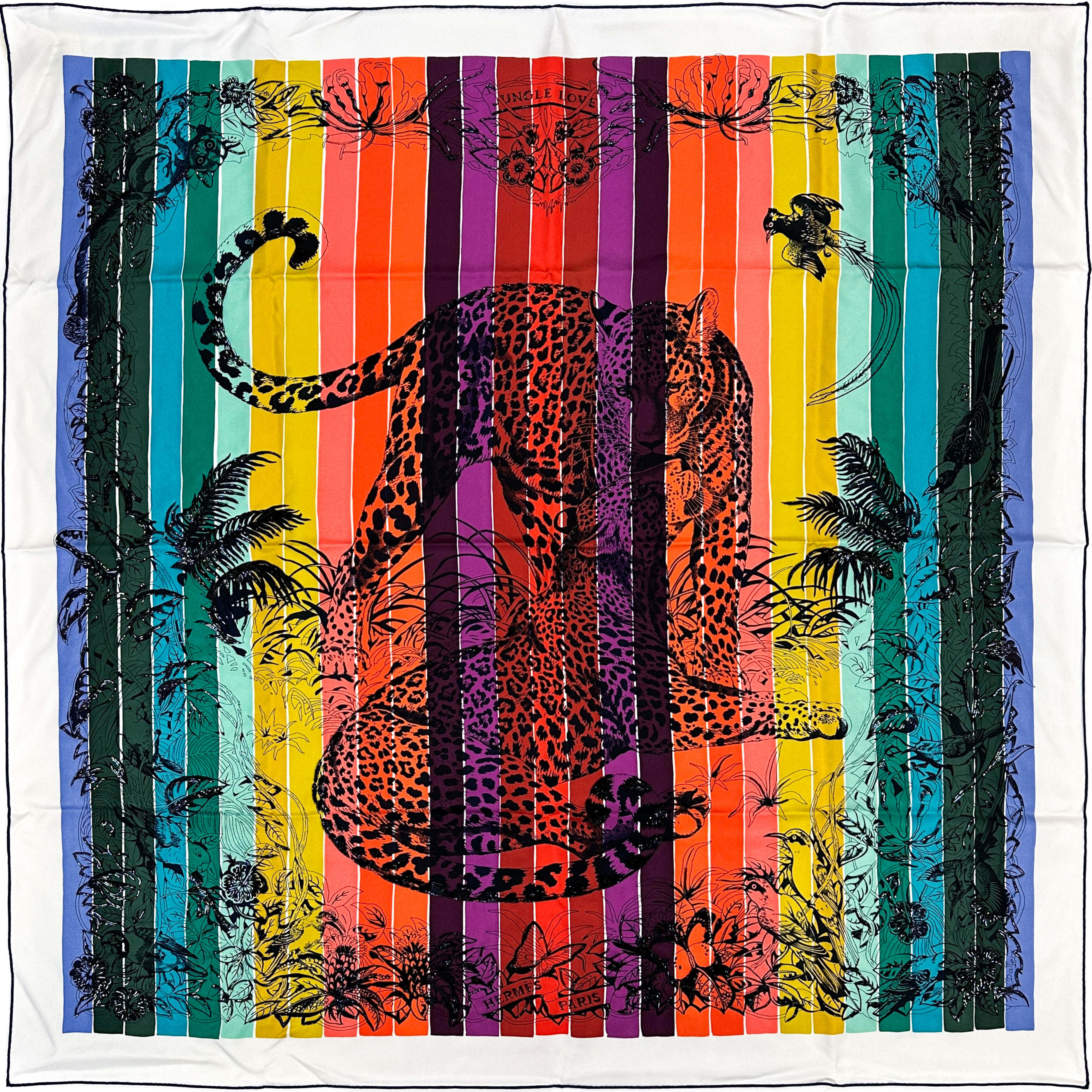 Hermès Jungle Love Rainbow Exceptional Beaded 90