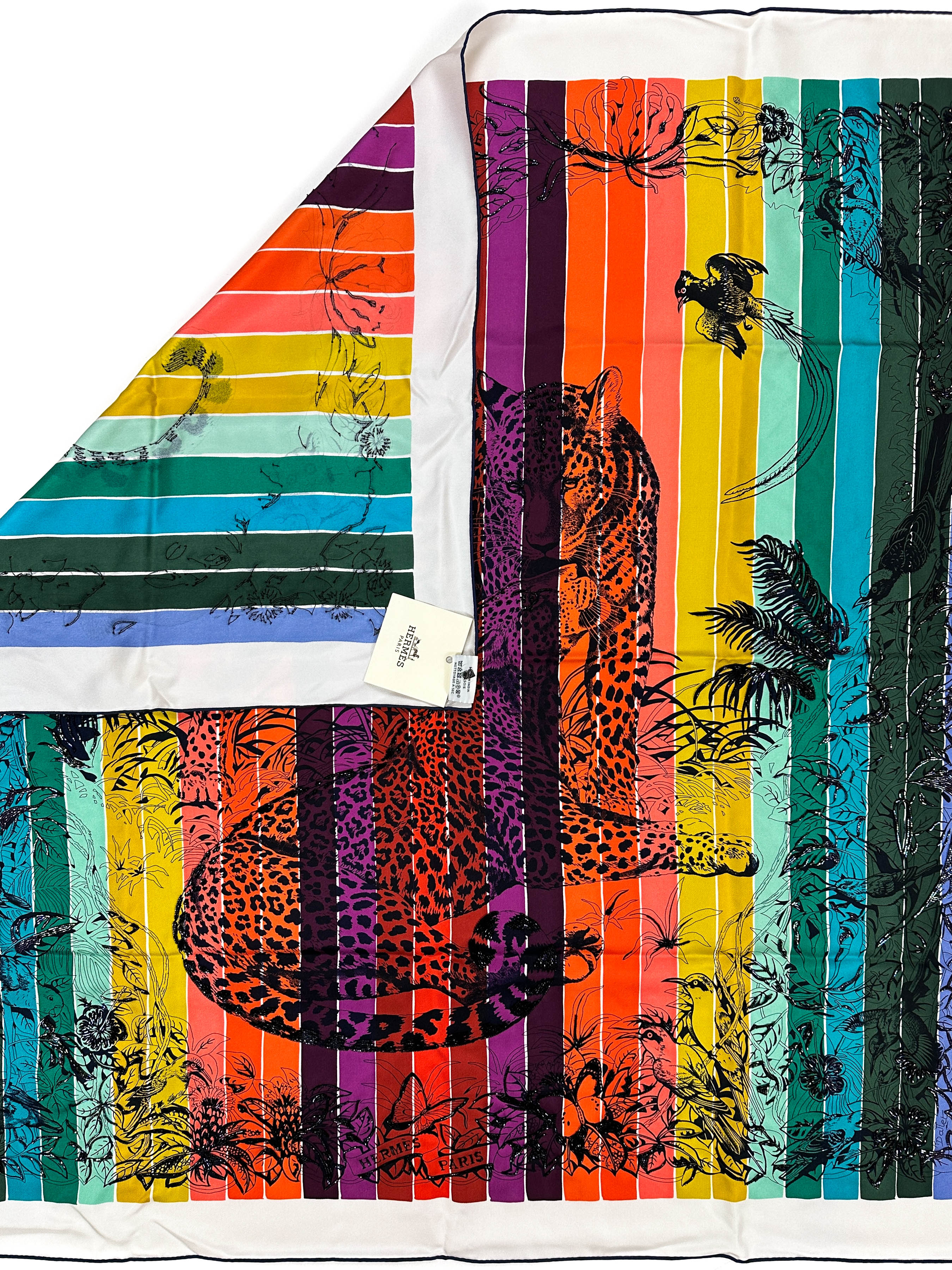 Hermès Jungle Love Rainbow Exceptional Beaded 90