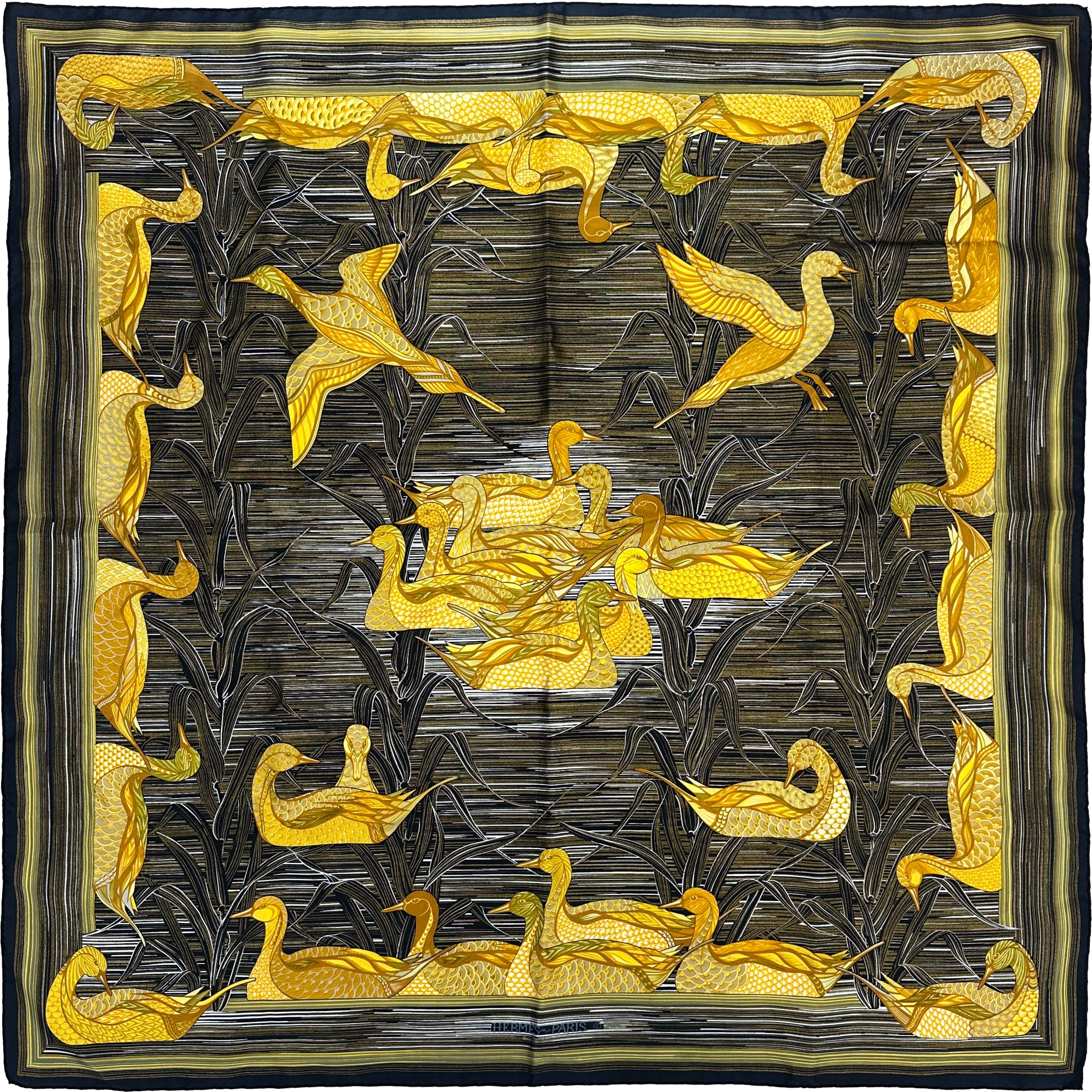 Hermès Metallic La Mare Aux Canards 90