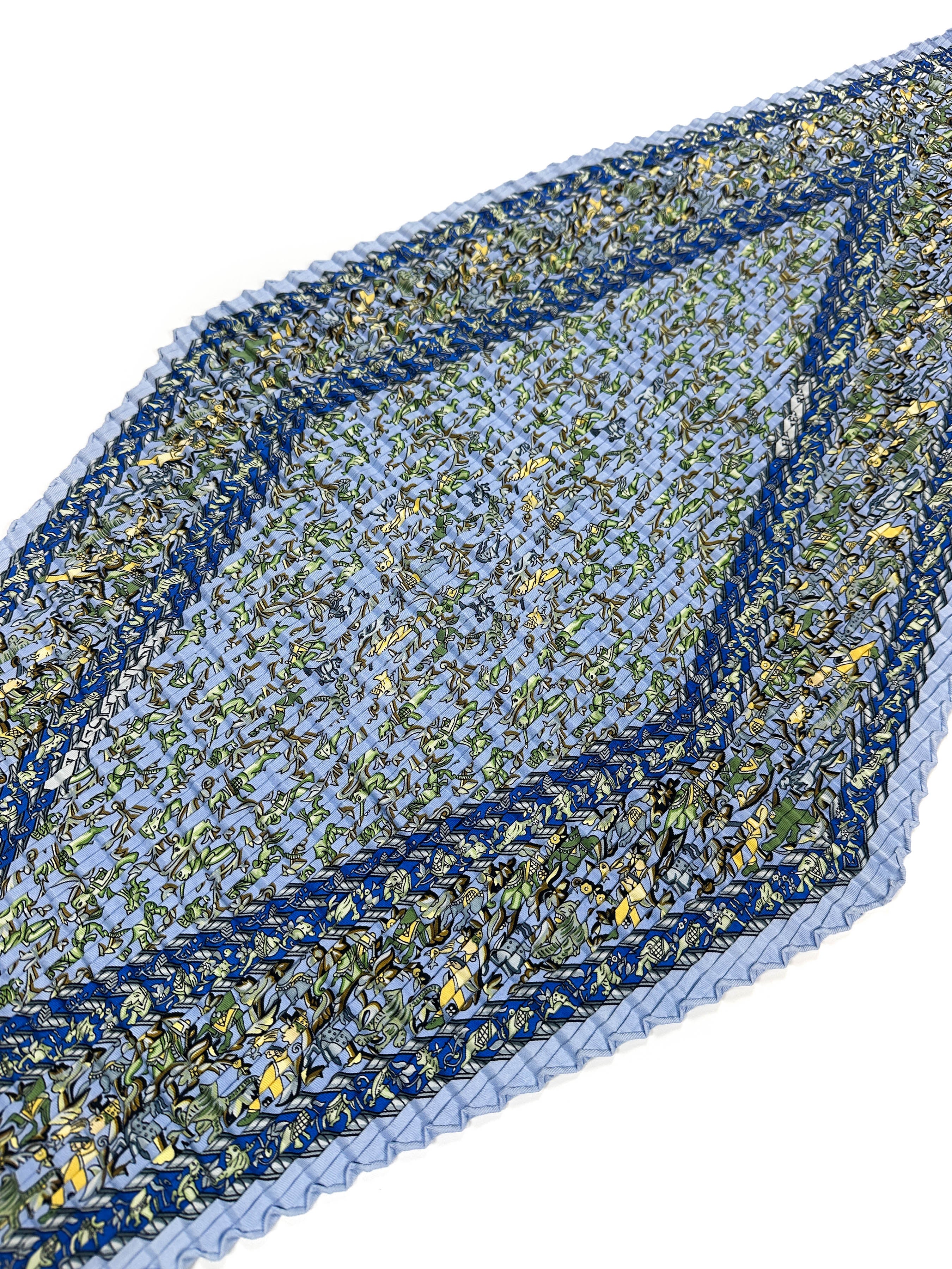 Hermès Chasse en Inde Mosaic Plissé 90