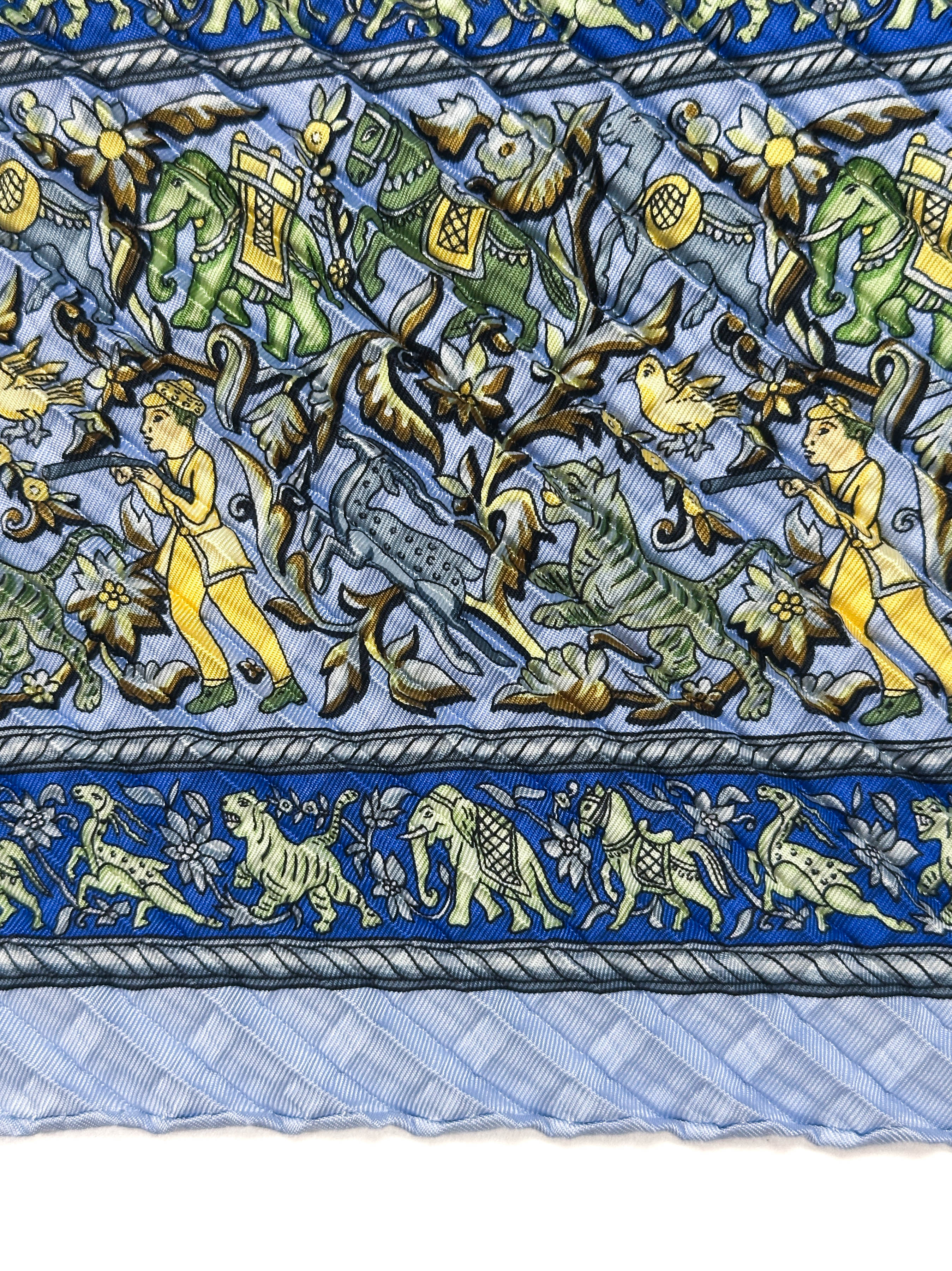 Hermès Chasse en Inde Mosaic Plissé 90