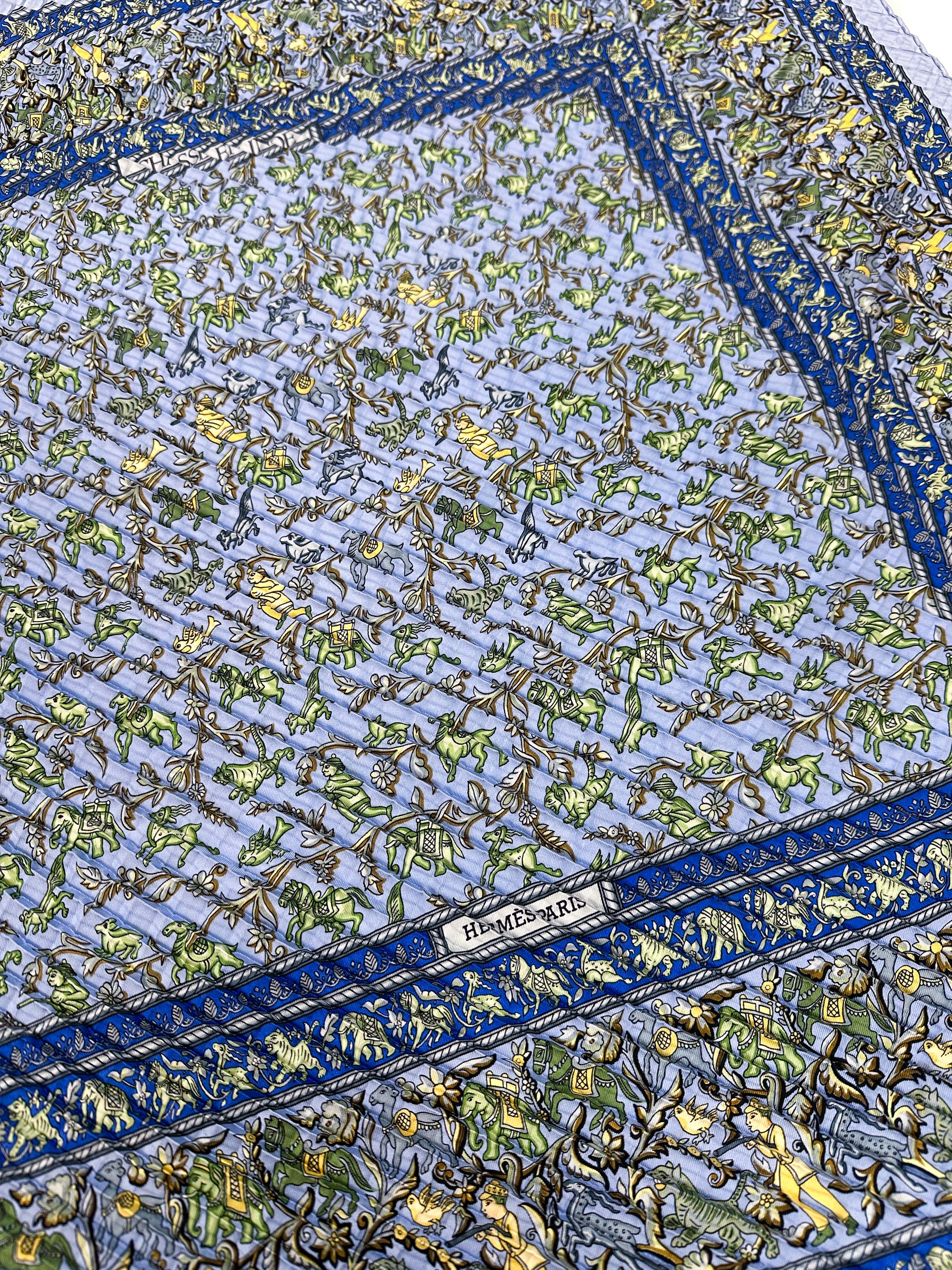 Hermès Chasse en Inde Mosaic Plissé 90