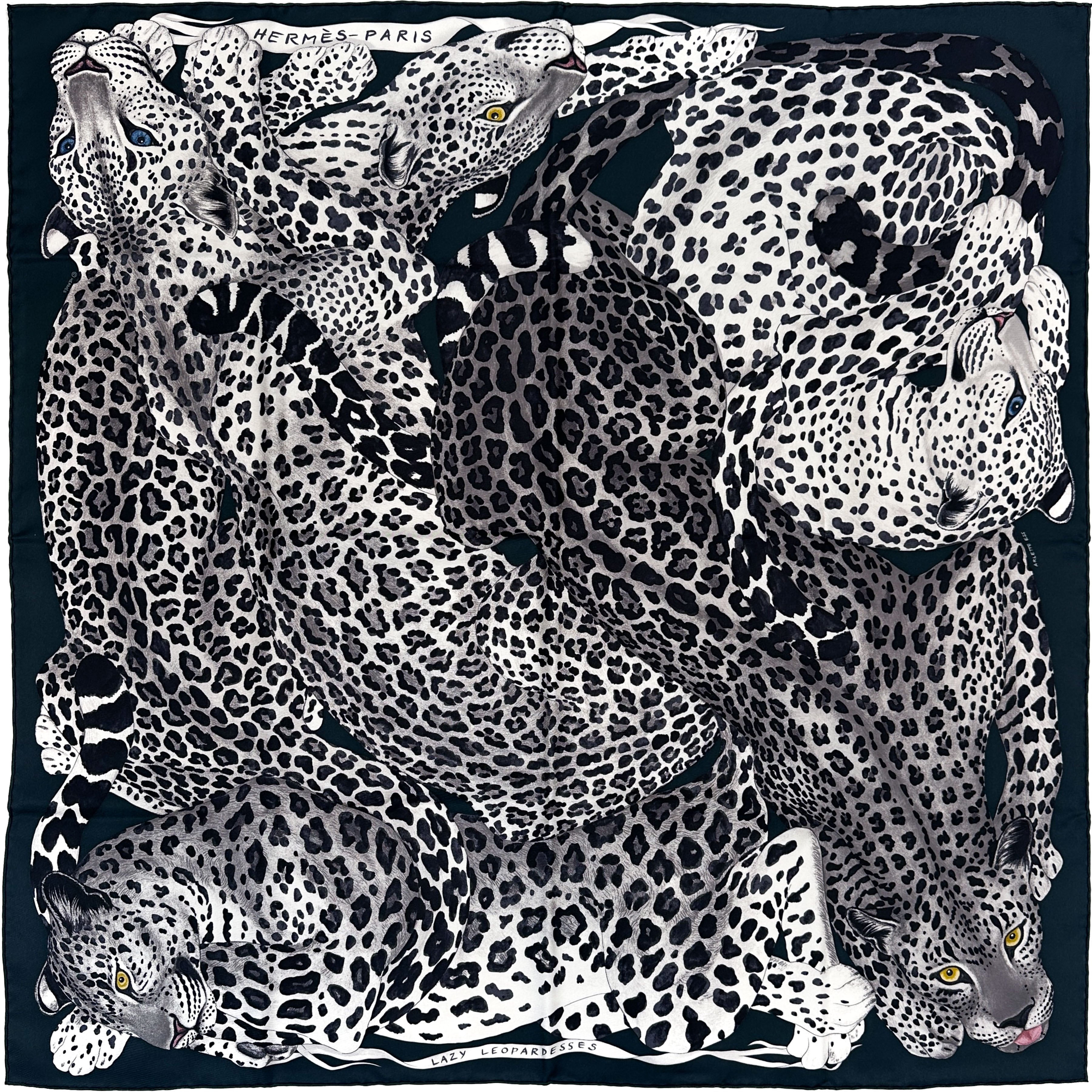 Hermès Lazy Leopardesses 90