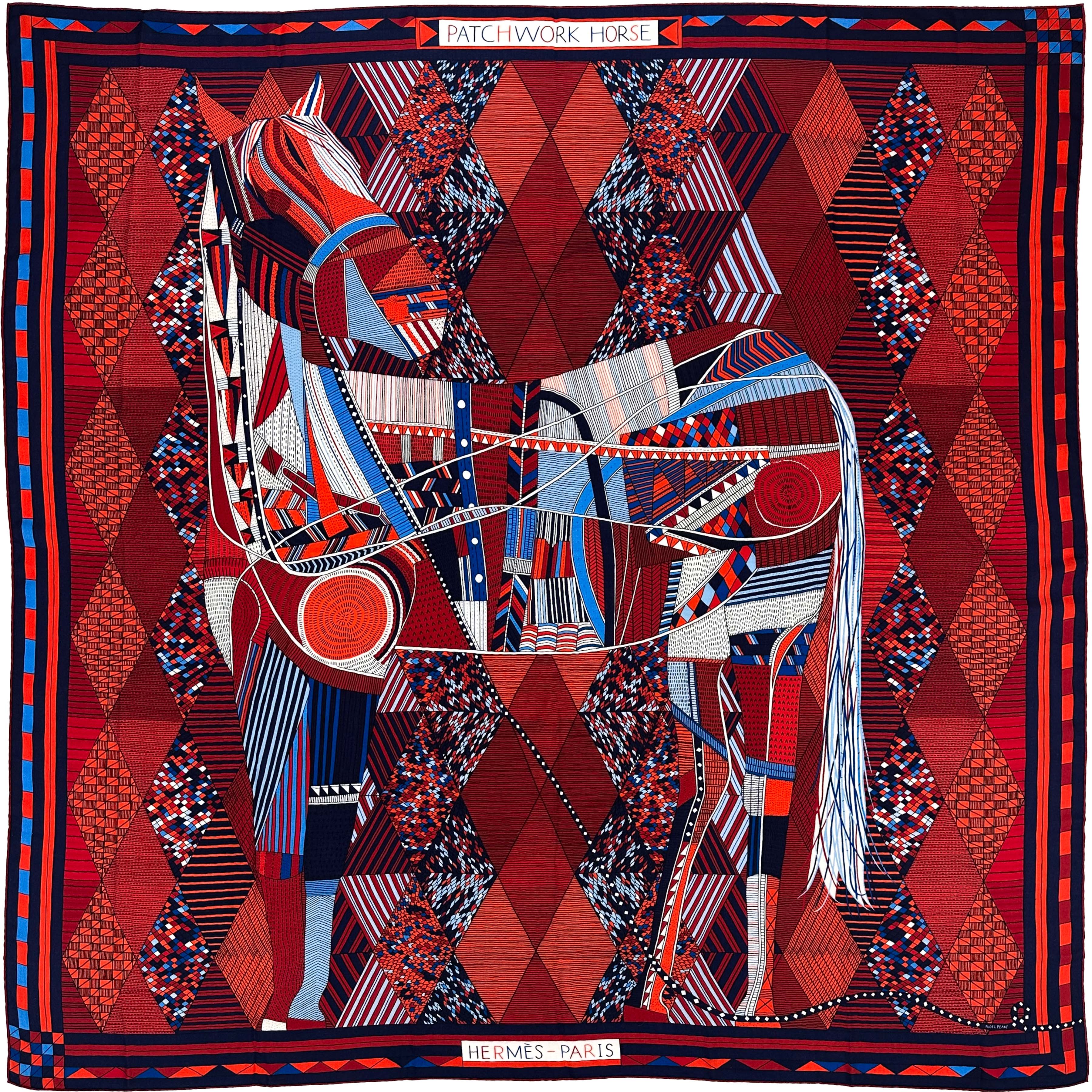 Hermès Patchwork Horse Cashmere Silk 140