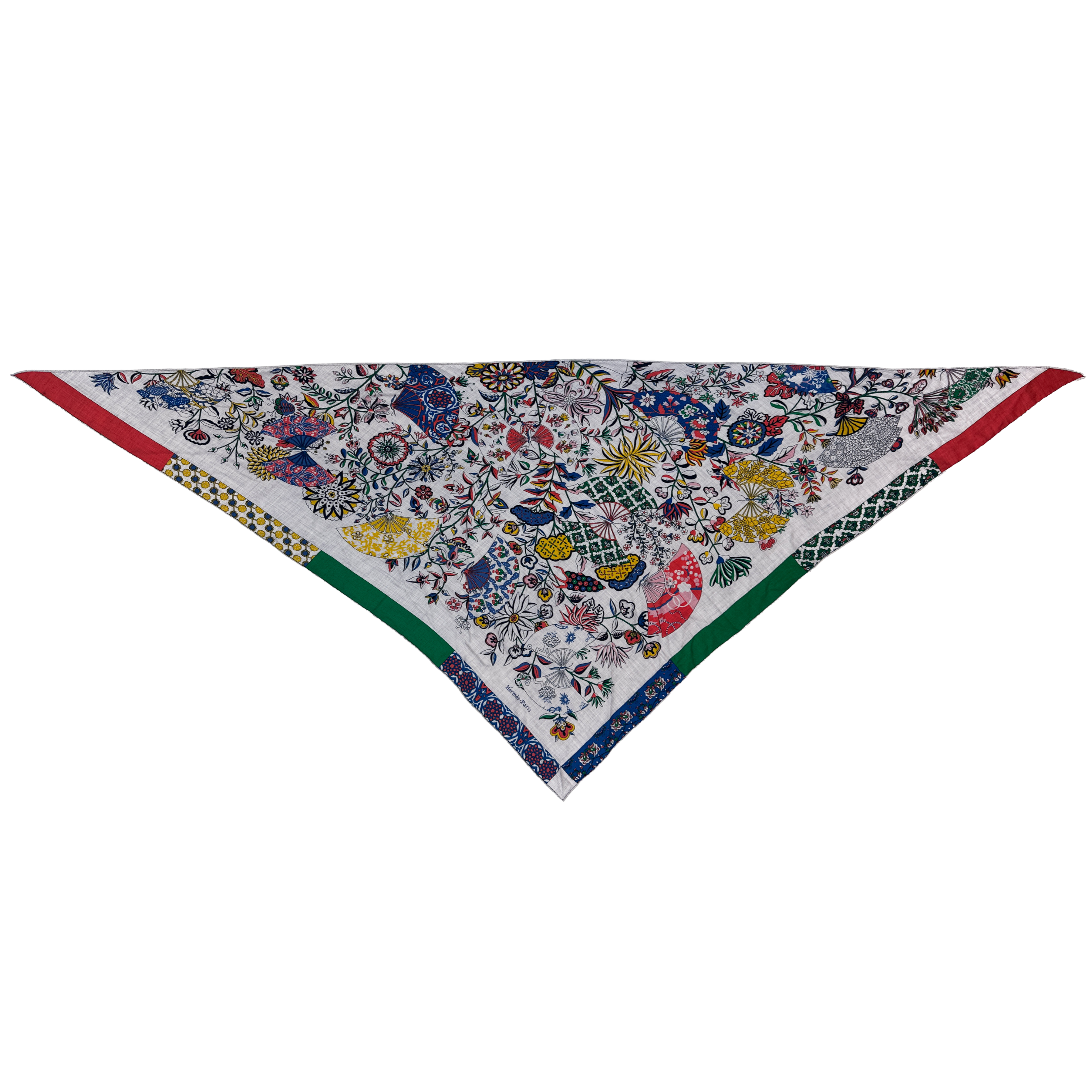 Hermès Fleurs et Papillons de Tissus Giant Triangle