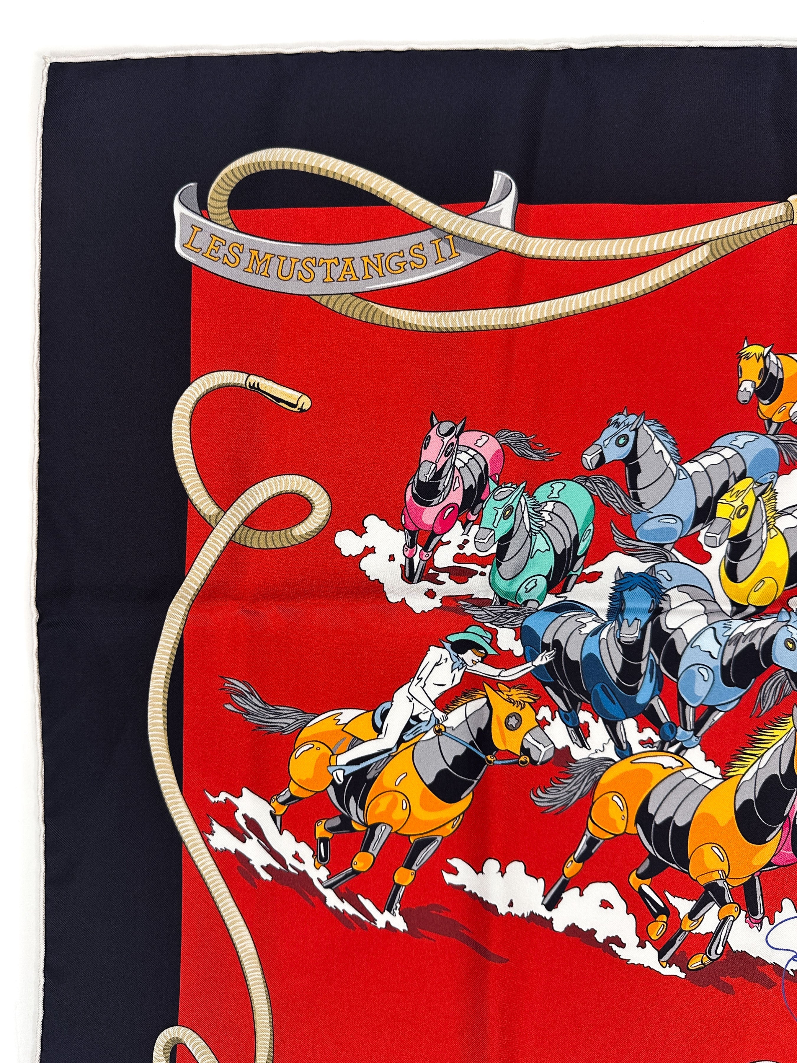 Hermès Les Mustangs II Double Face 90
