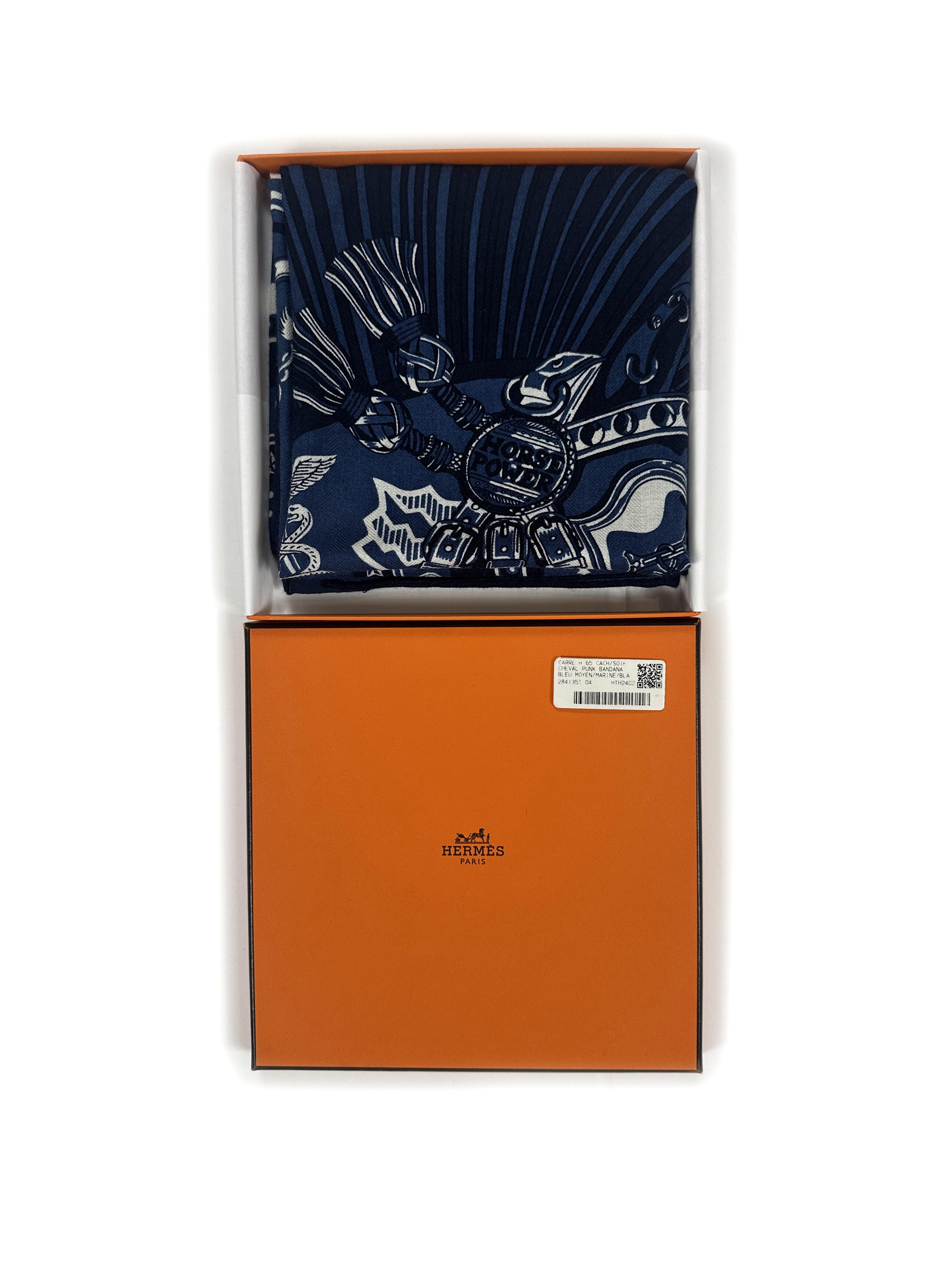 Hermès Cheval Punk Bandana Cashmere Silk 65