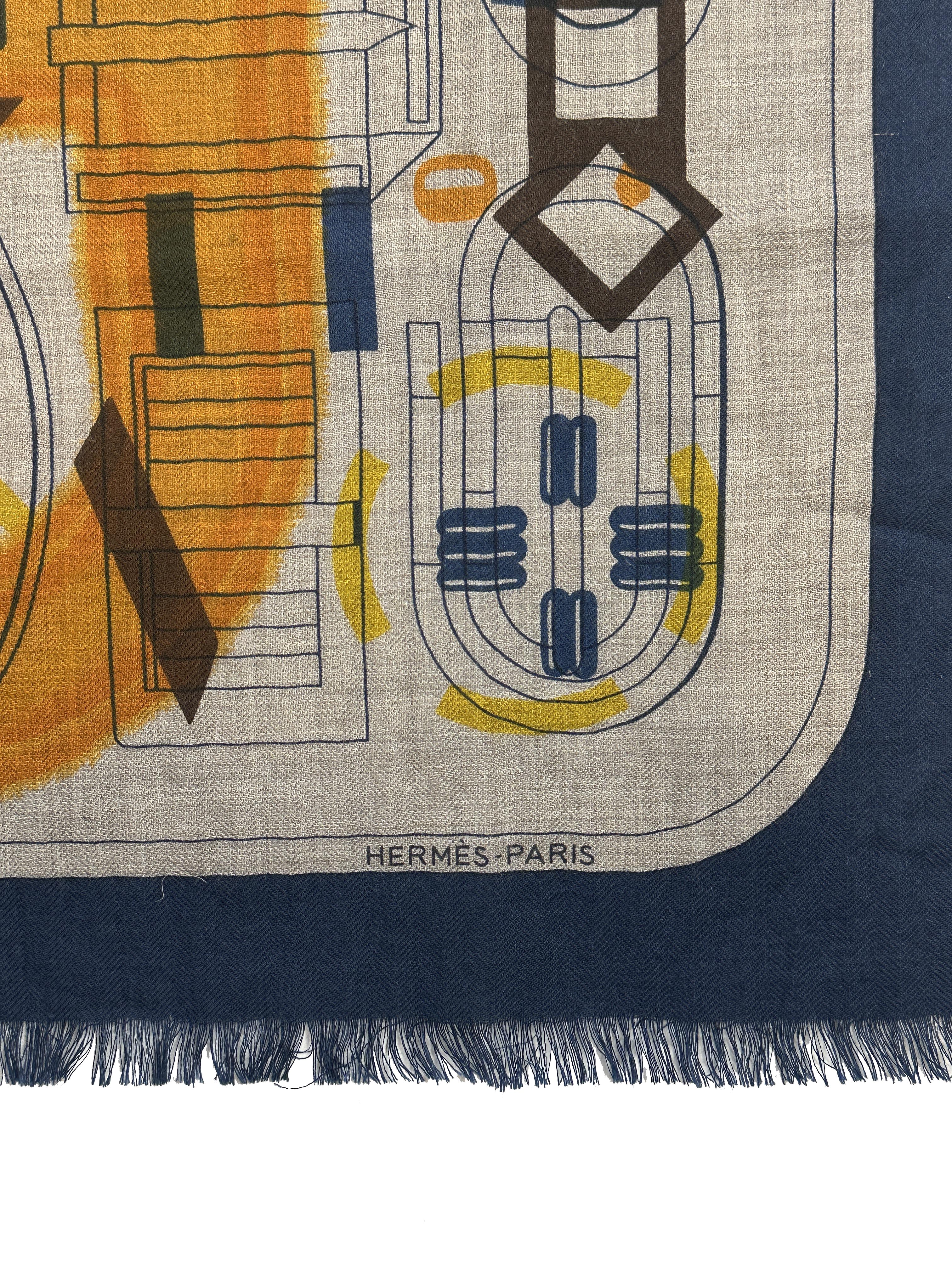 Hermès Imprimeur Flou Cashmere Silk Rectangle