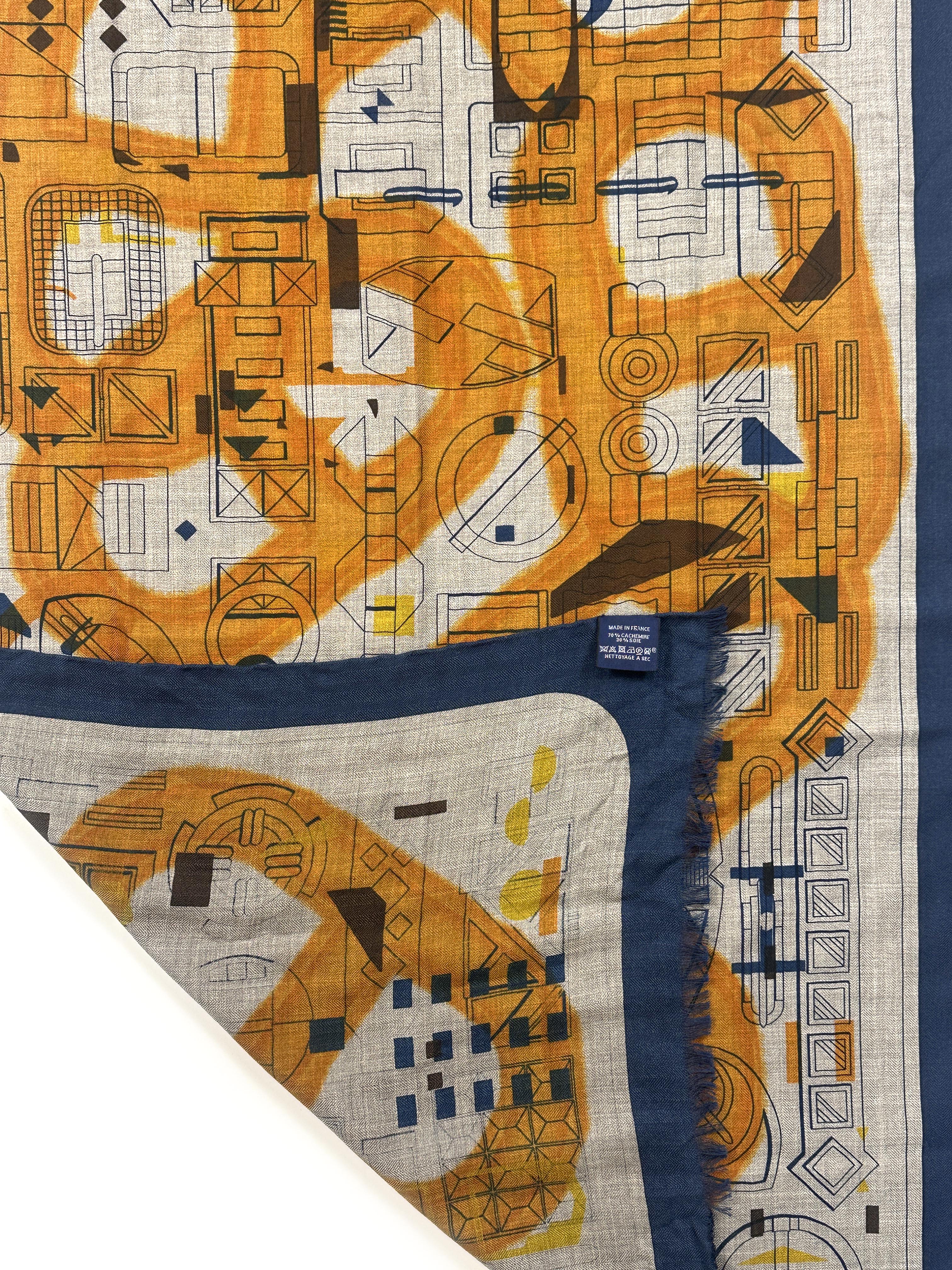 Hermès Imprimeur Flou Cashmere Silk Rectangle