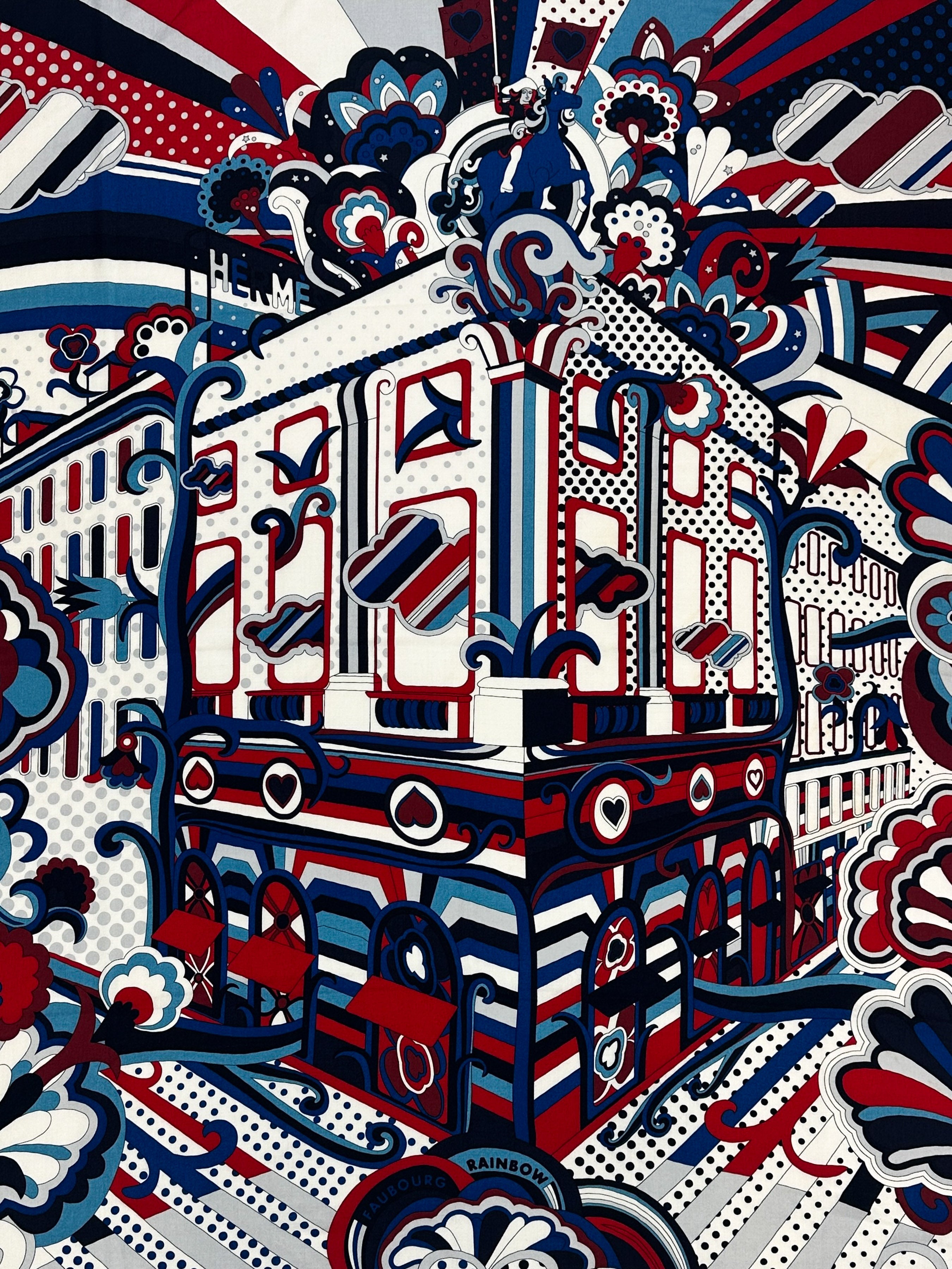 Hermès Faubourg Rainbow Cashmere Silk 140