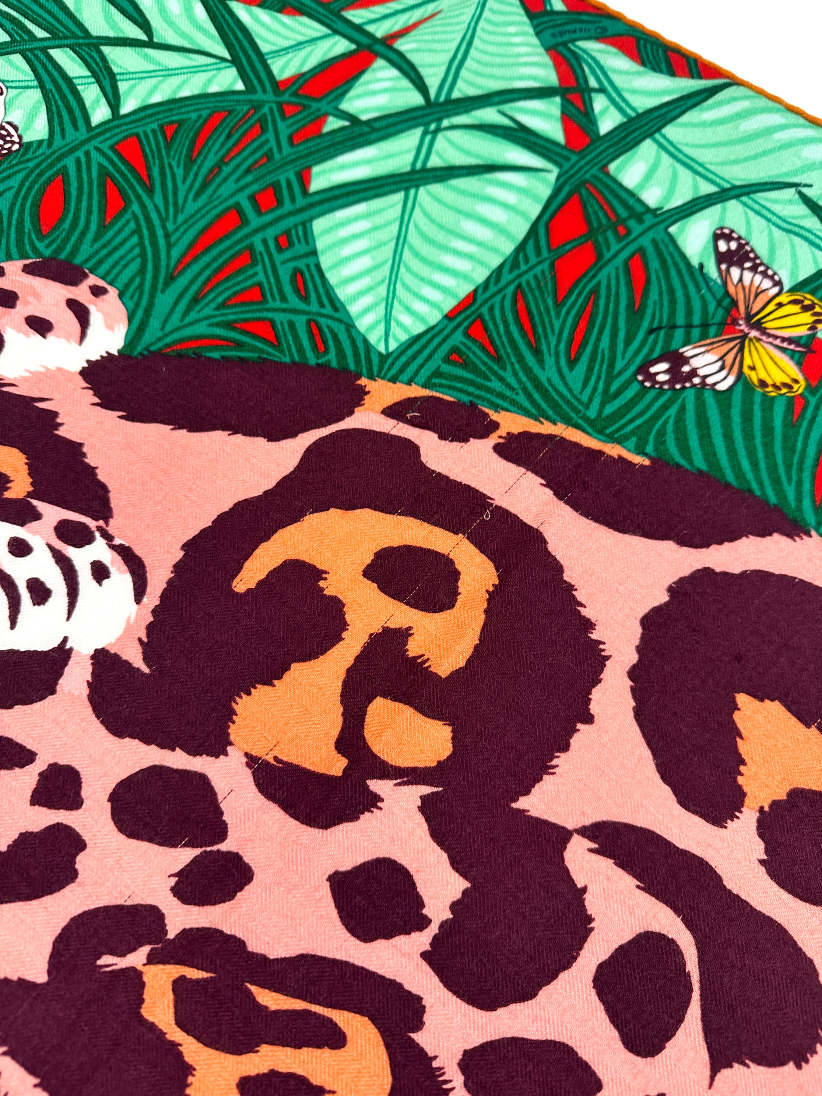 Hermès Jaguar Quetzal Cashmere Silk 140