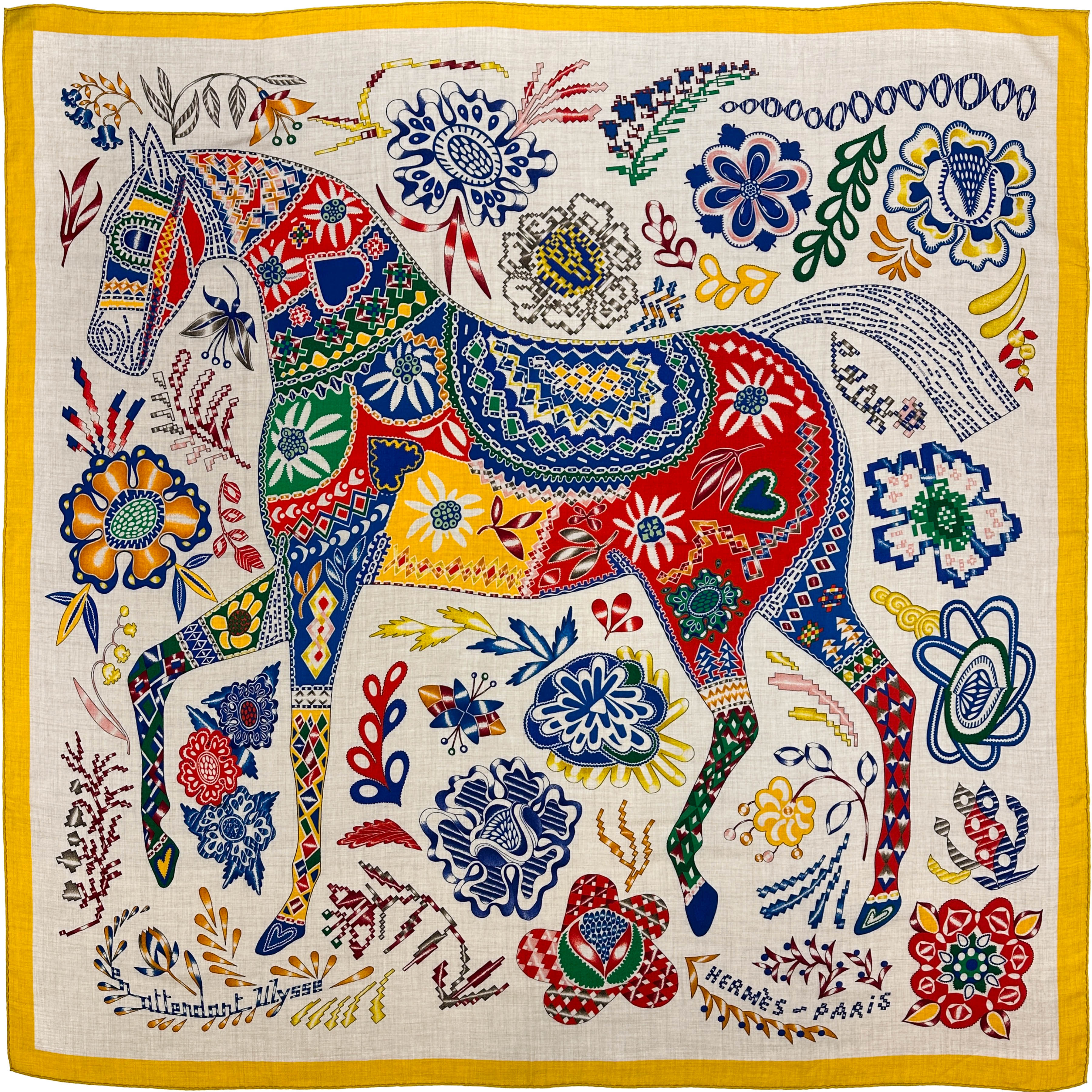 Hermès En Attendant Ulysse Cashmere Silk 140