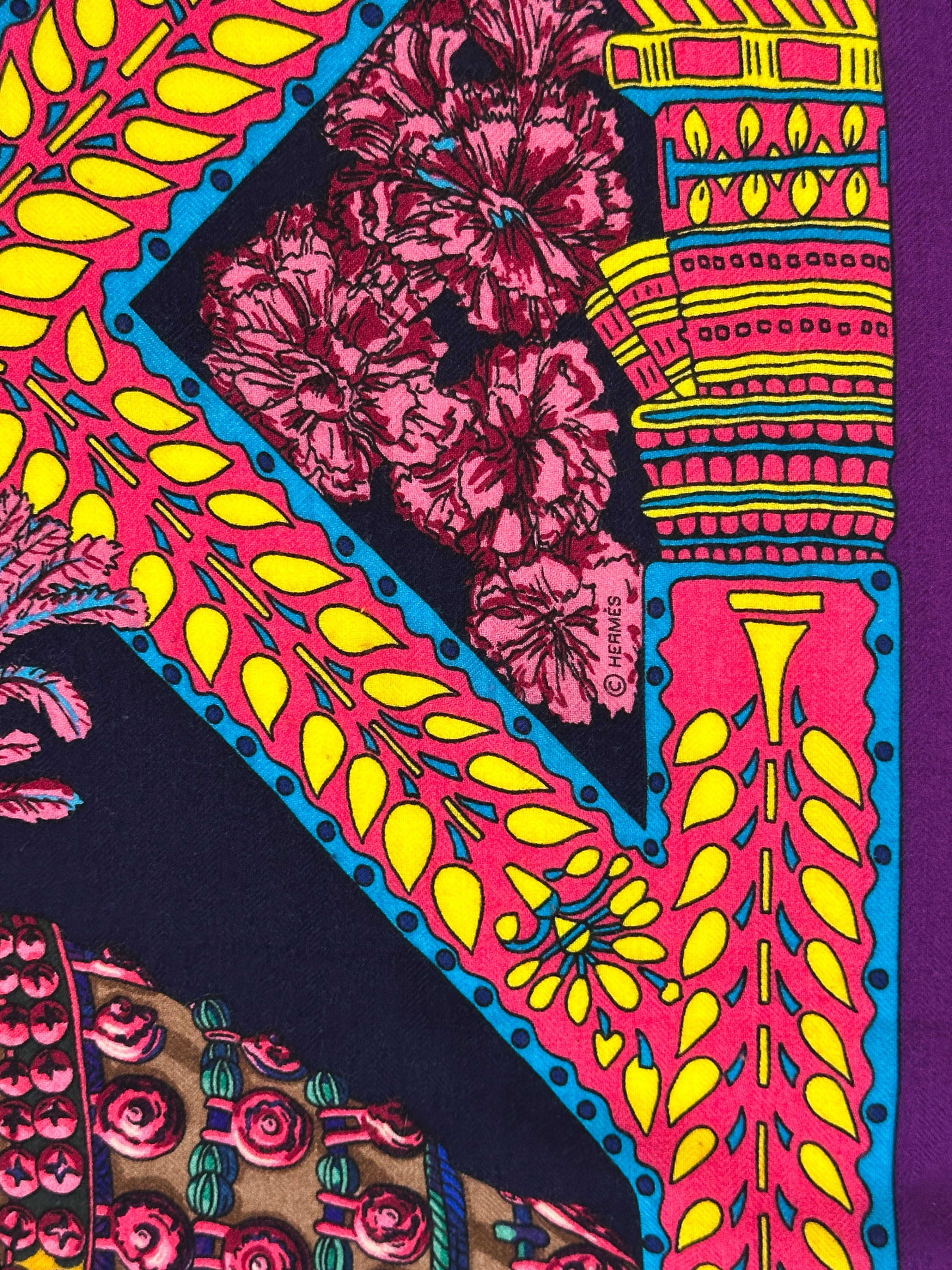 Hermès La Danse du Cheval Marwari Cashmere Silk 140