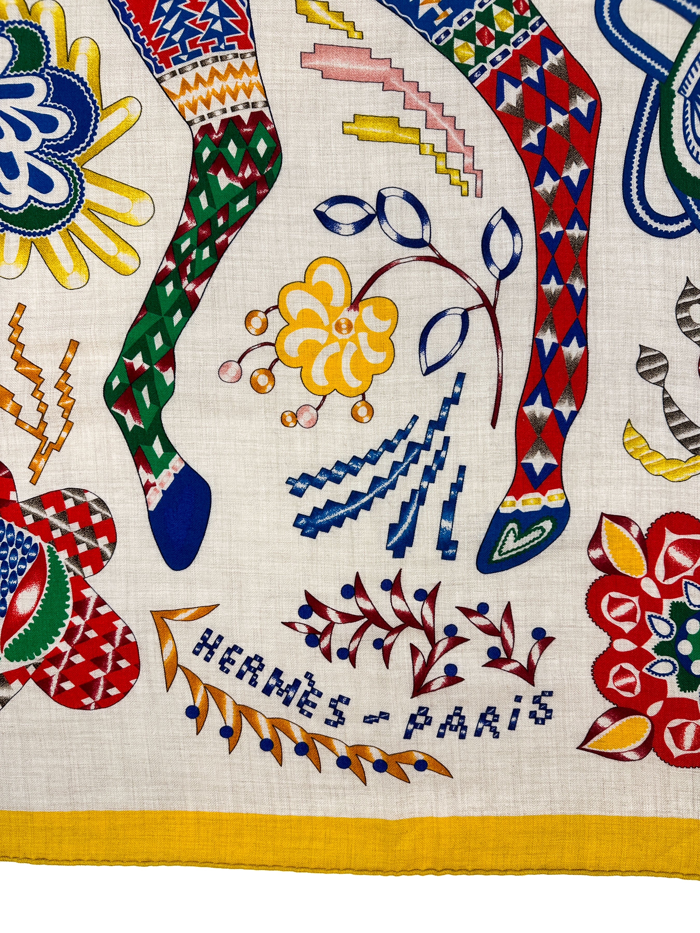 Hermès En Attendant Ulysse Cashmere Silk 140