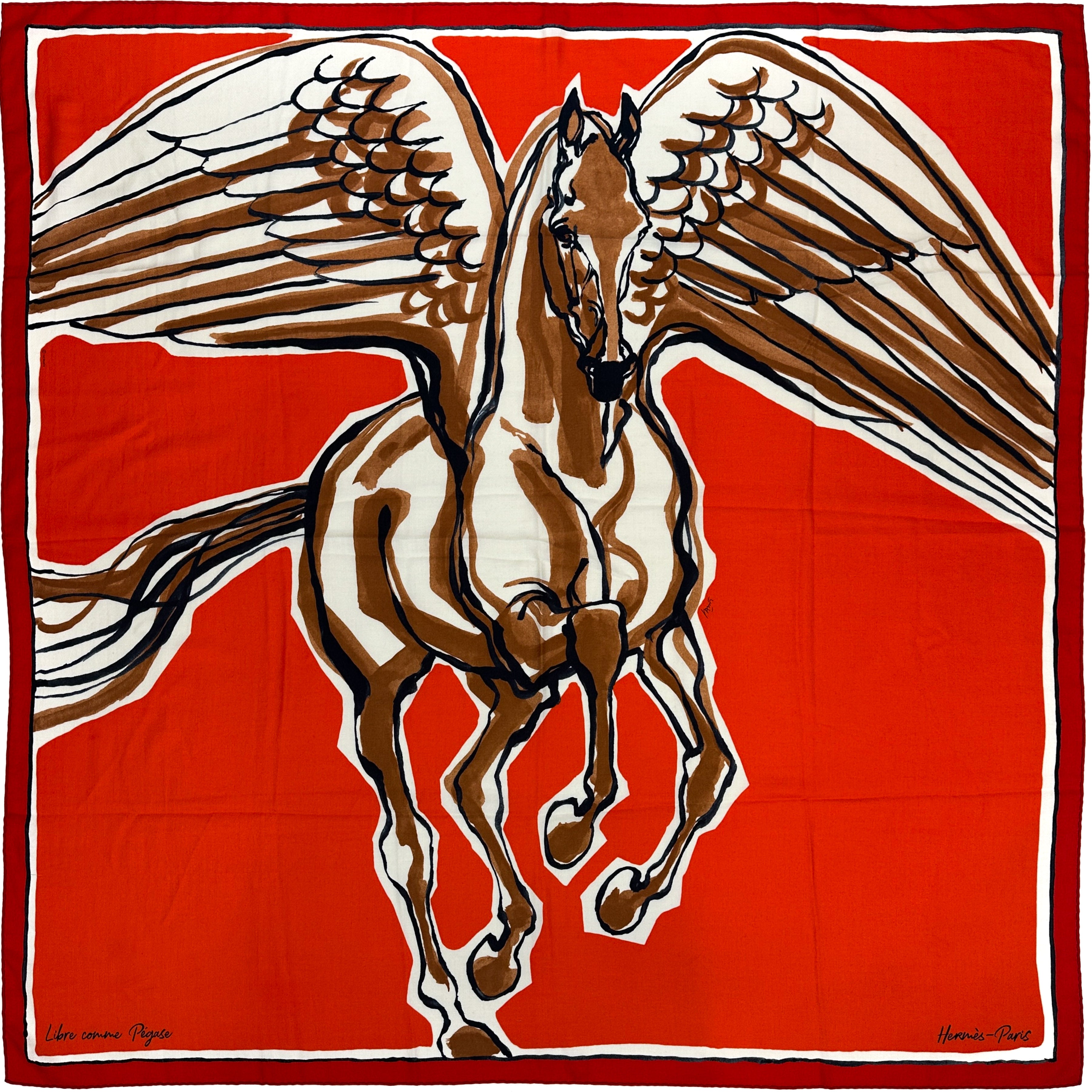 Hermès Libre Comme Pegase Cashmere Silk 140