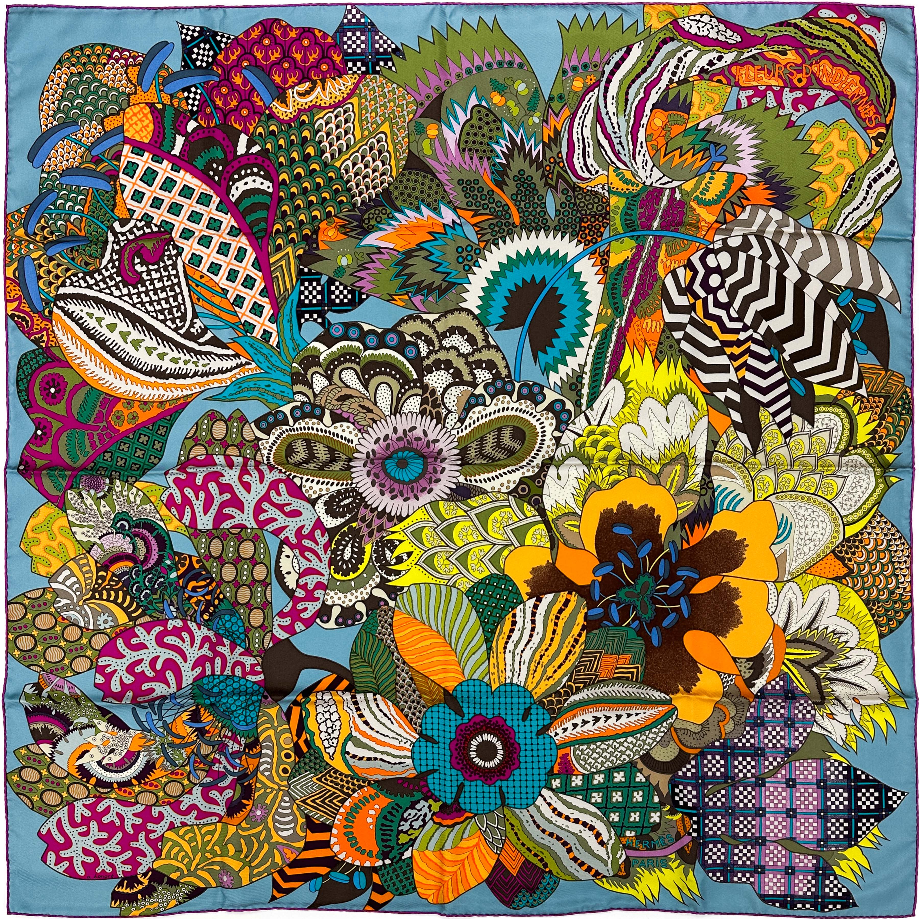 Hermès Fleurs d'indiennes 90