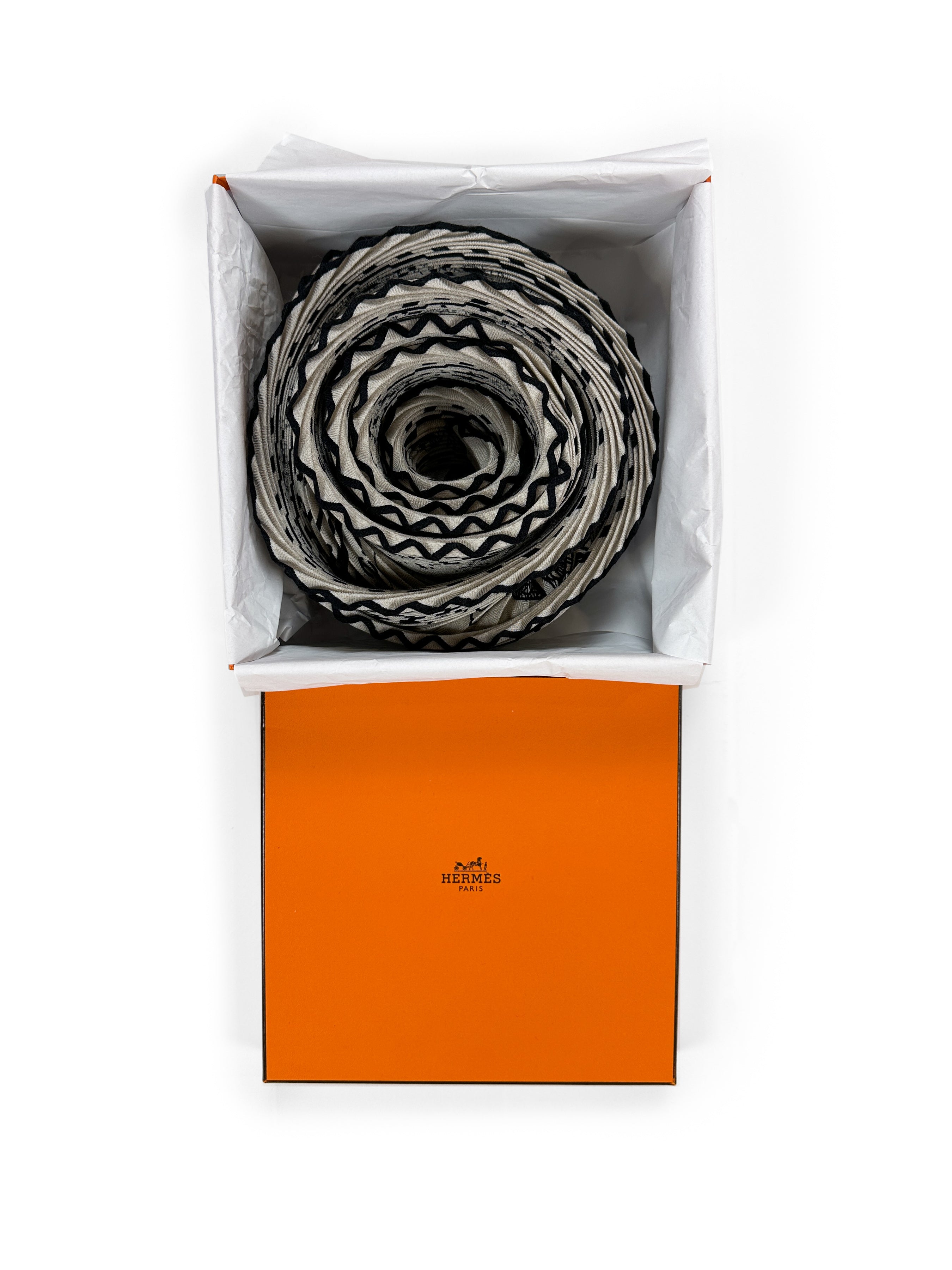 Hermès Tatouages Marins Bandana Cashmere Silk Plissé 140