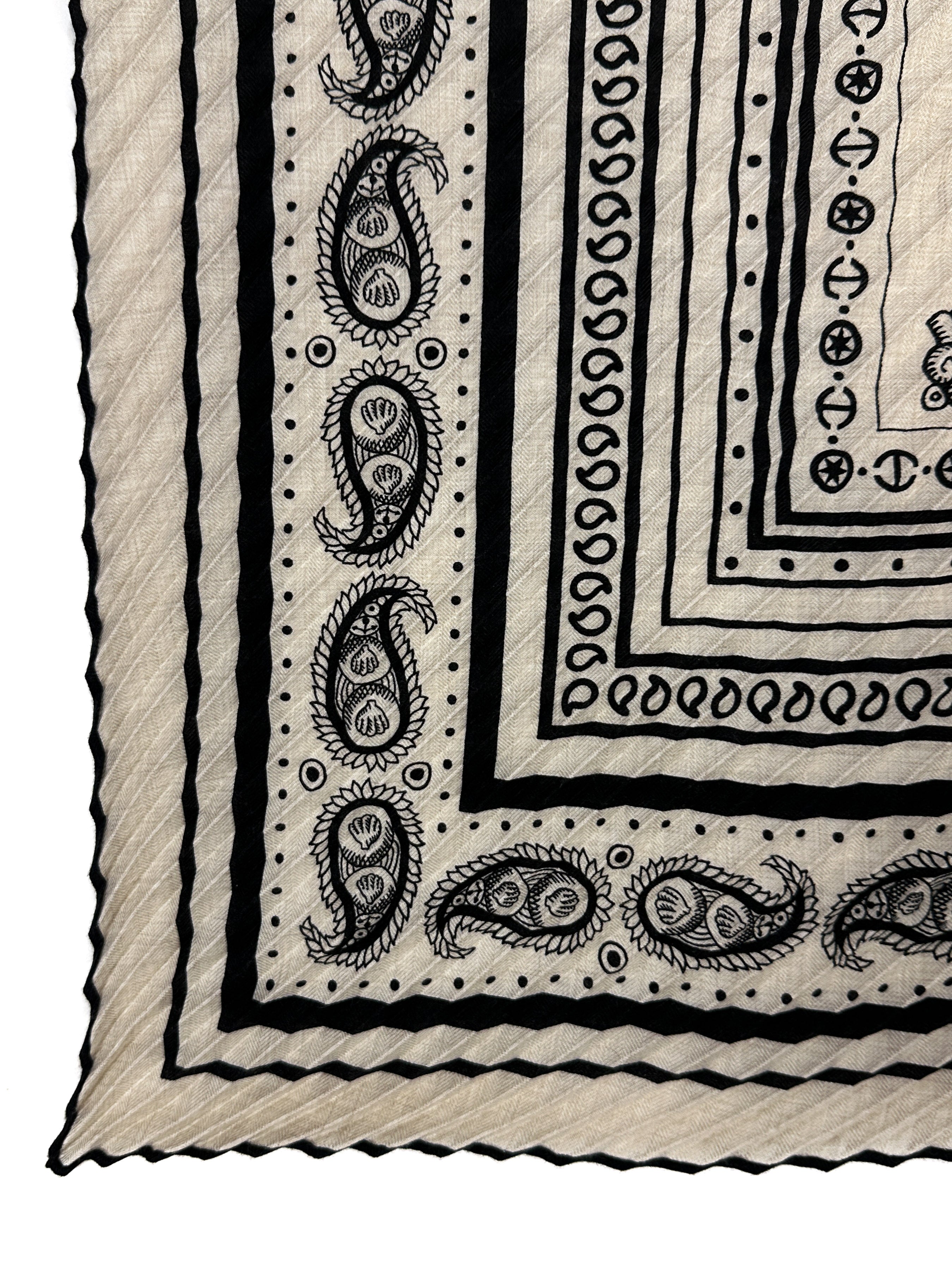 Hermès Tatouages Marins Bandana Cashmere Silk Plissé 140