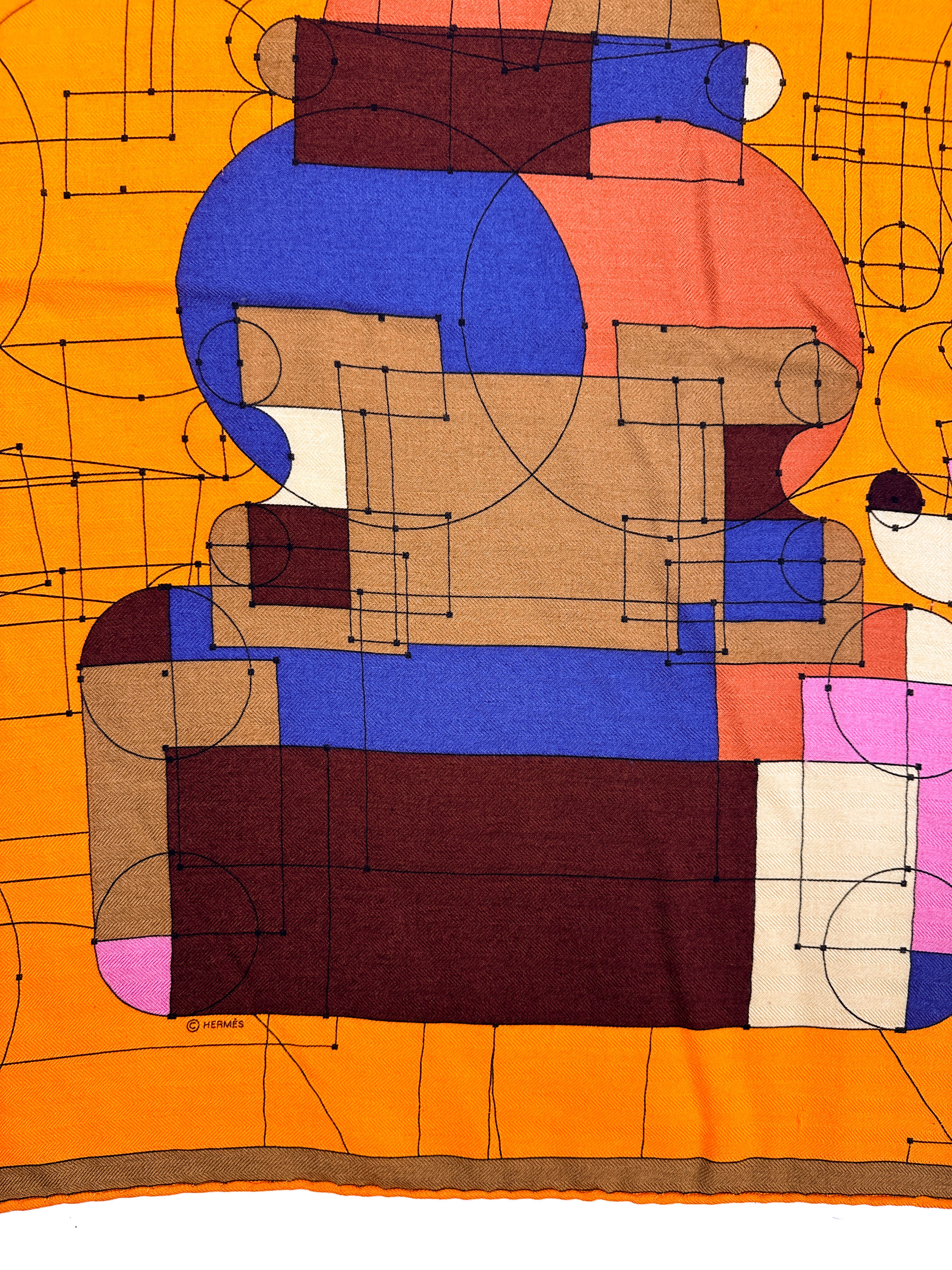 Hermès Échec Au Roi Cashmere Silk 140