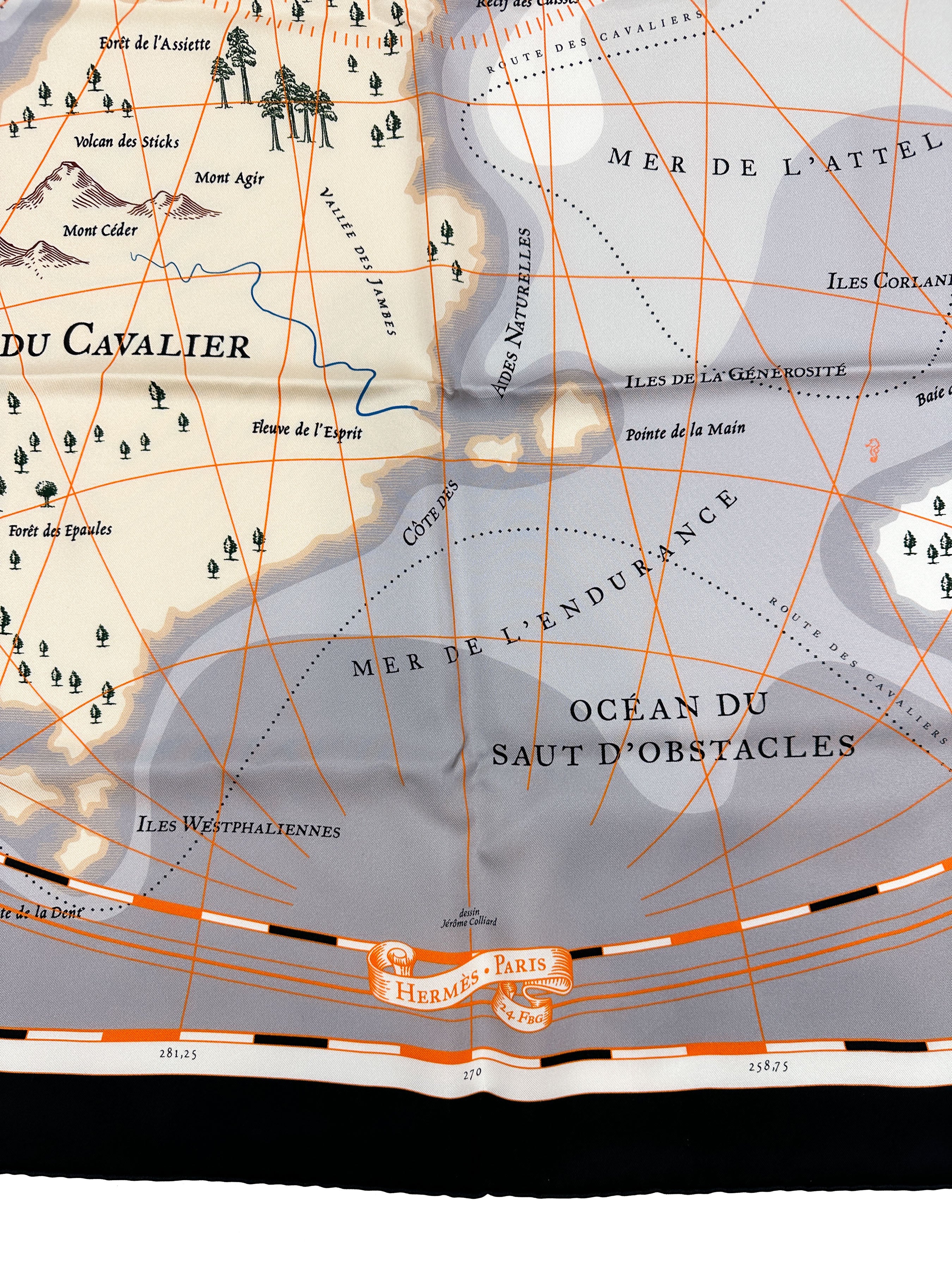Hermès Planisphere d'un Monde Equestre Silk 140