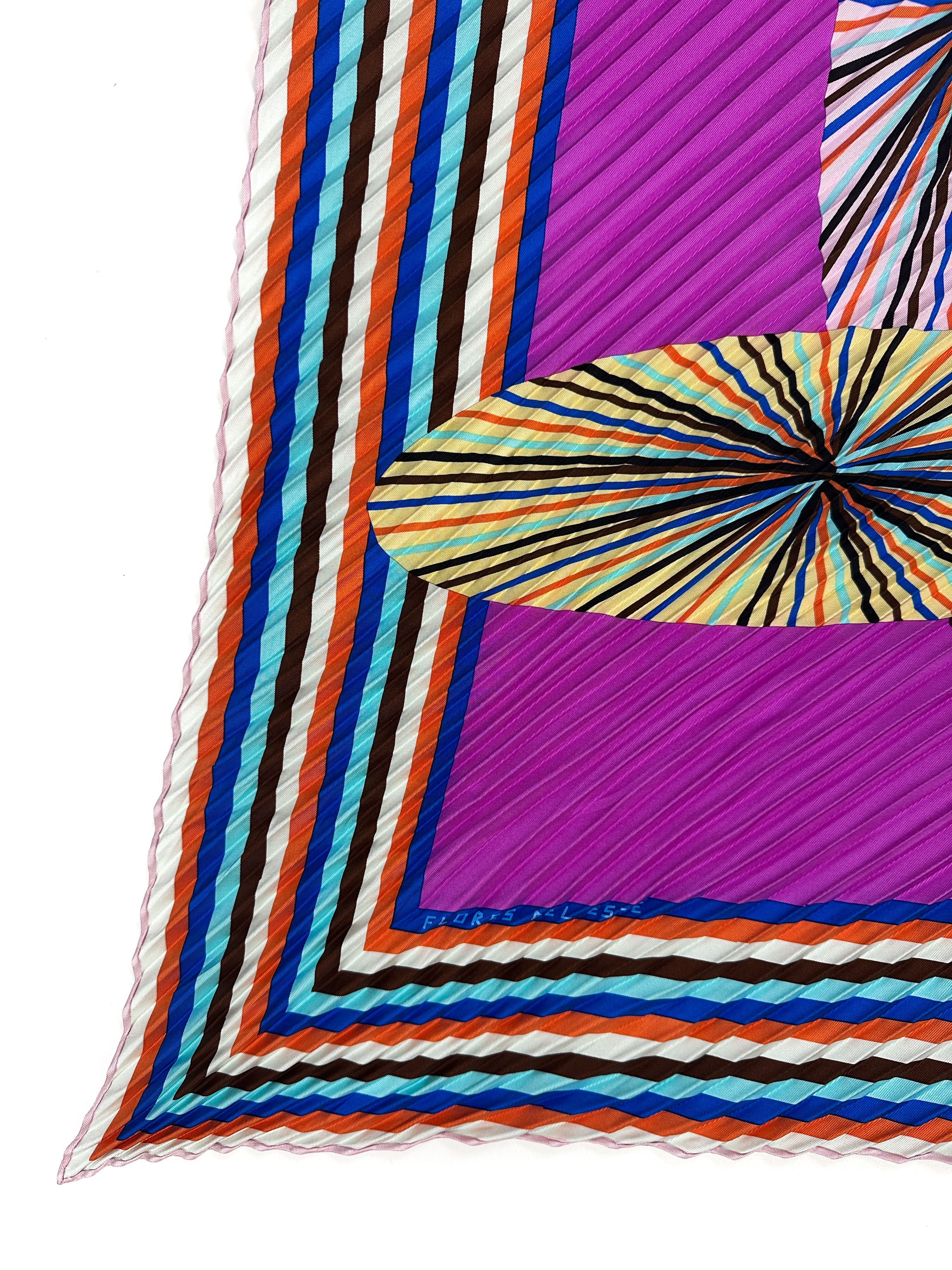 Hermès Flores Del Este Silk Plissé 140