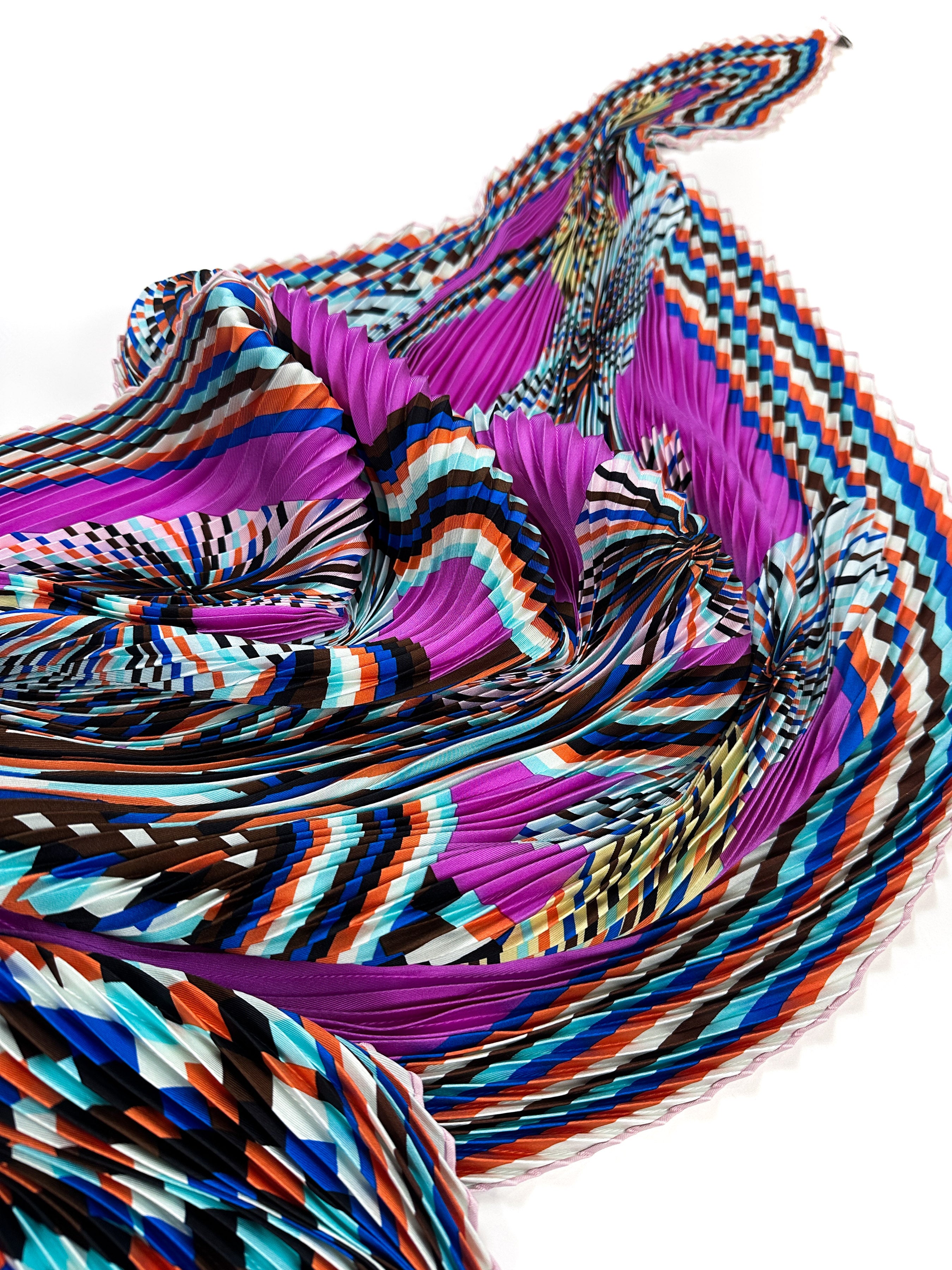 Hermès Flores Del Este Silk Plissé 140