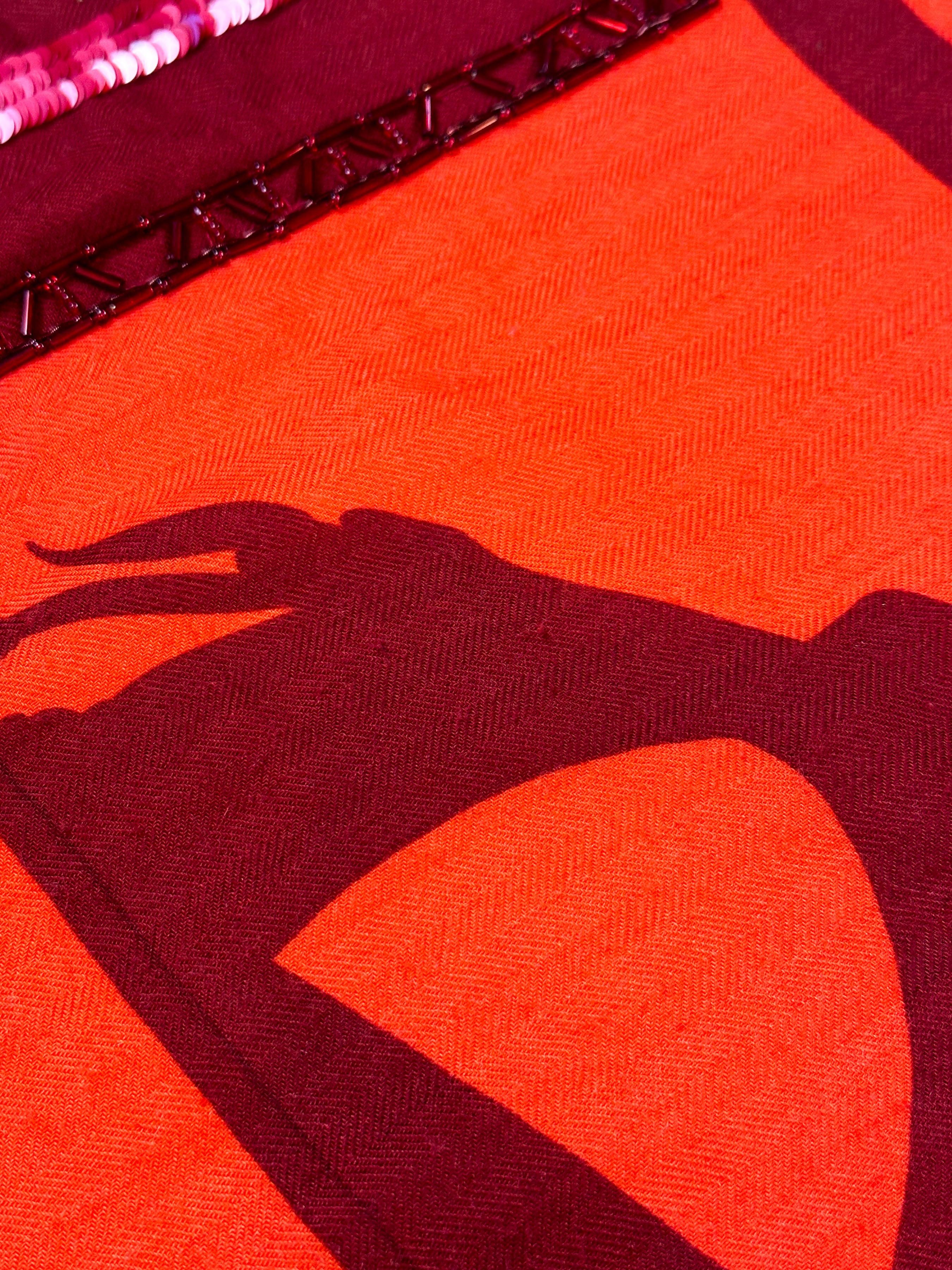Hermès Brides de Gala en Desordre Exceptional Beaded Cashmere Silk 140