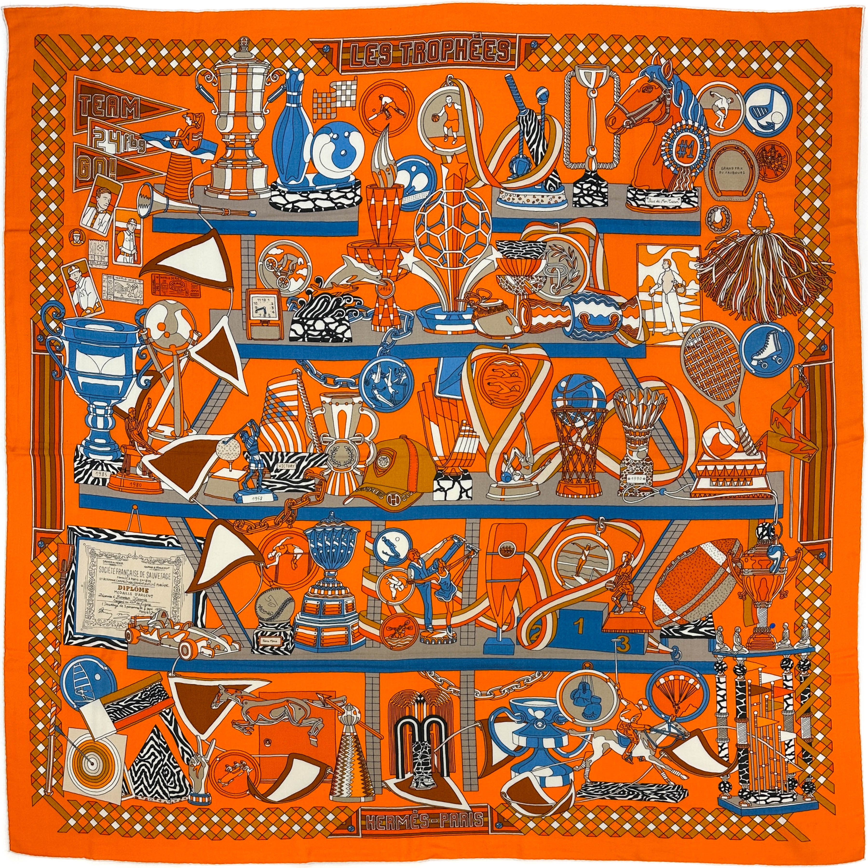 Hermès Les Trophées Cashmere Silk 140