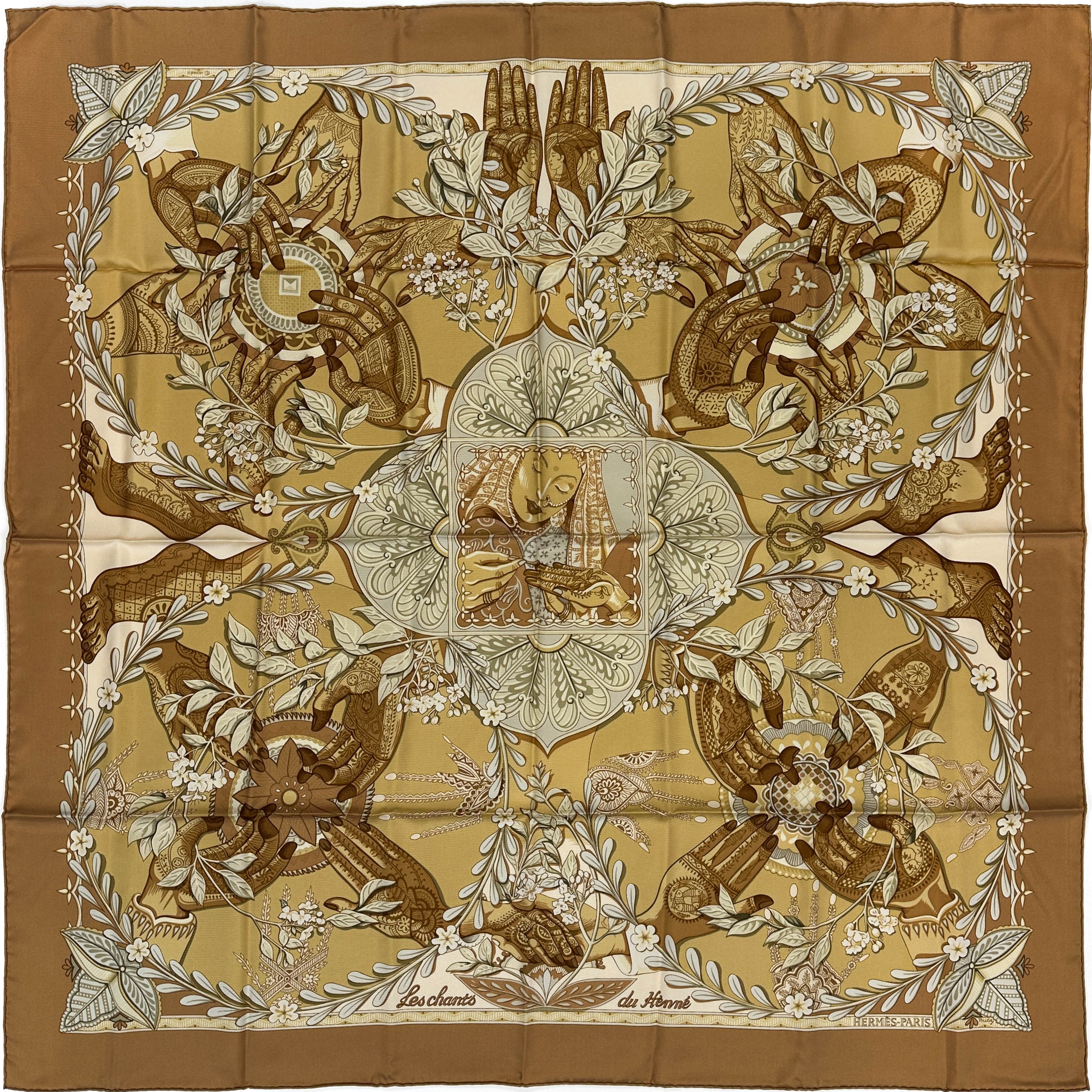HERMES カレ90 Les chants du Henne Hermès Les Chants du Henné 90
